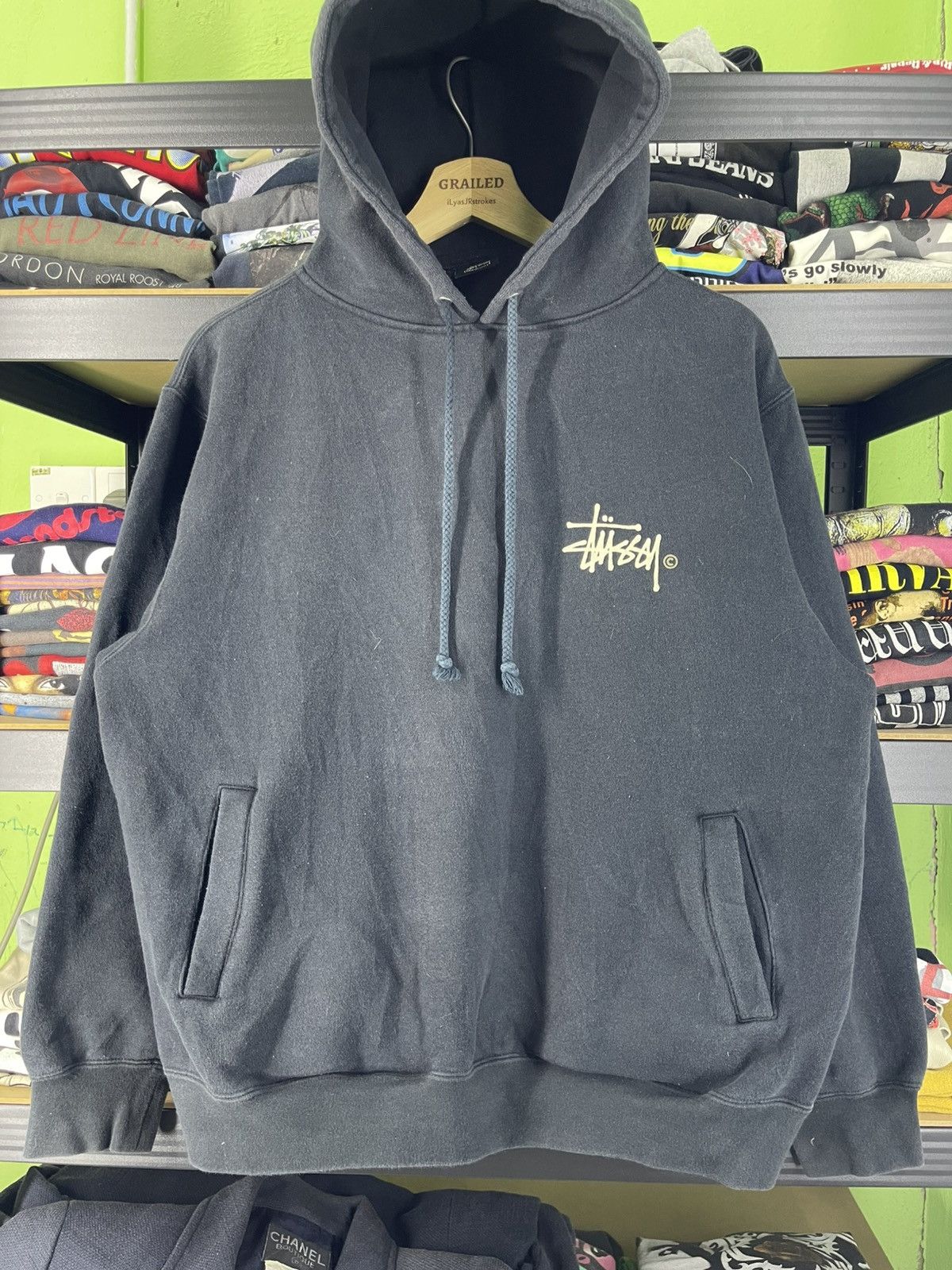 Stussy 2000's Vintage Stussy Pigment Dyed Hoodie Blue Black Size US M / EU 48-50 / 2 - 5 Thumbnail