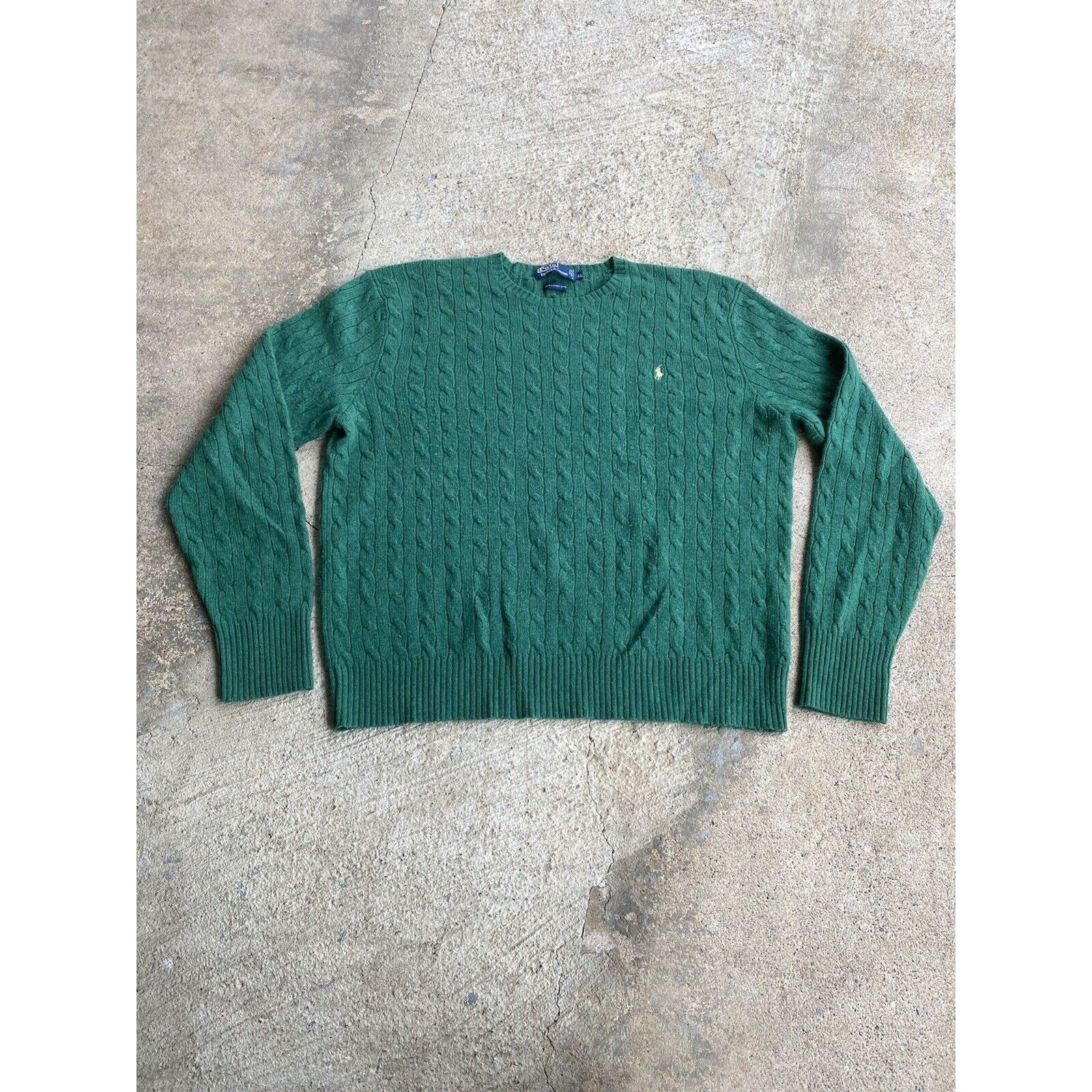 Polo Ralph Lauren Vintage Polo Ralph Lauren Lambs wool Cable Knit Sweater XL Size US XL / EU 56 / 4 - 1 Thumbnail