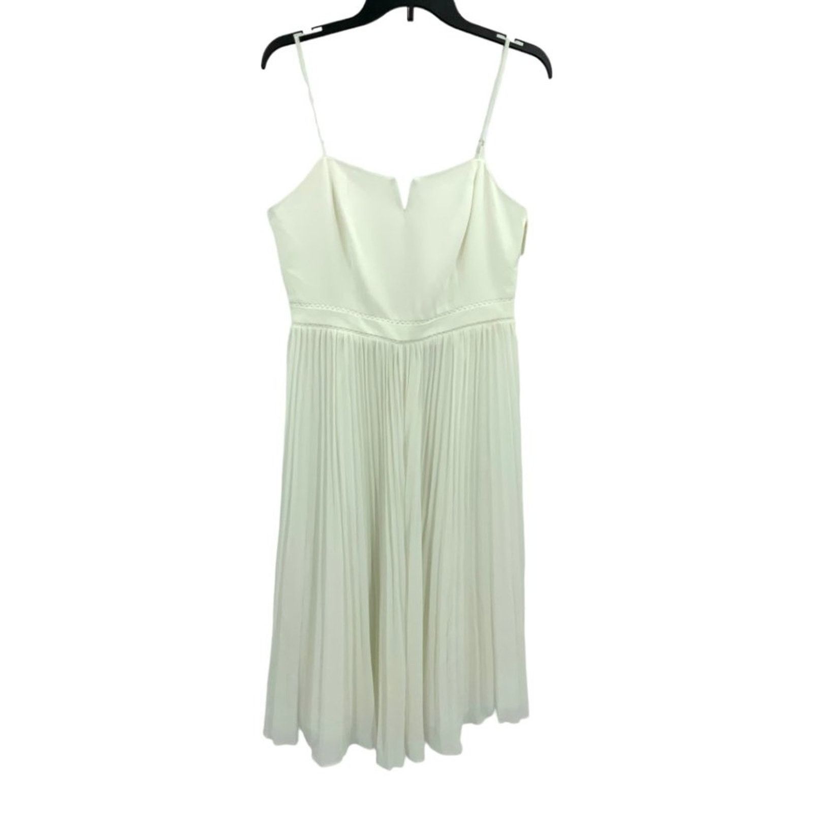 Other Adelyn Rae White Charli Pleated Midi Dress Medium NWT $138 Size M / US 6-8 / IT 42-44 - 7 Thumbnail