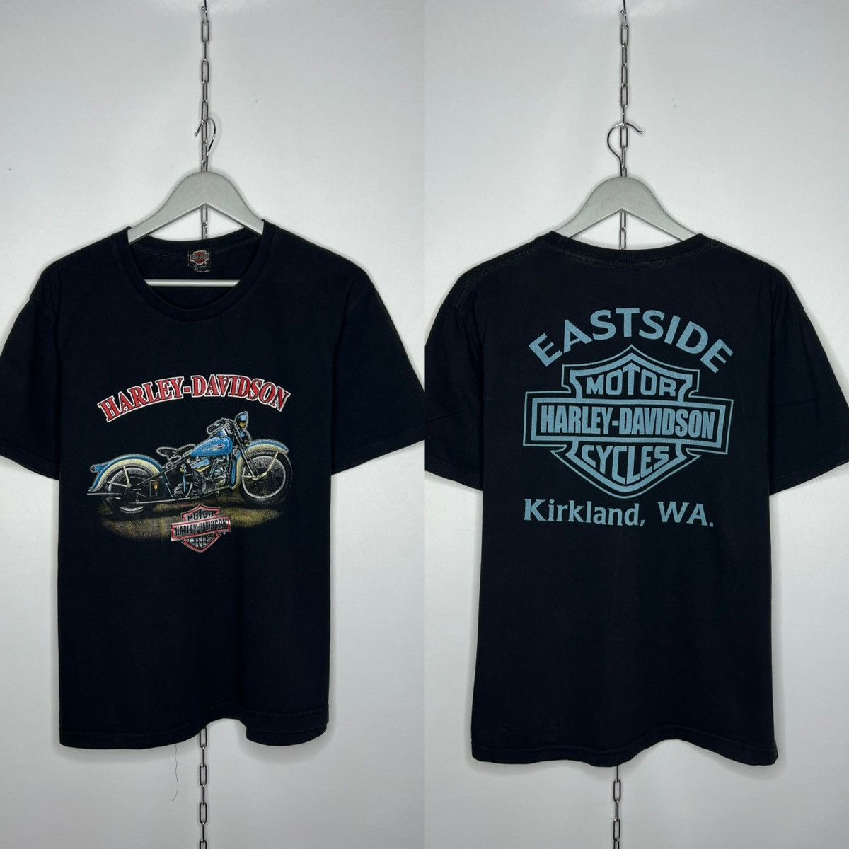 Vintage Harley Davidson Big Logo Moto T-Shirt Tee Eastside