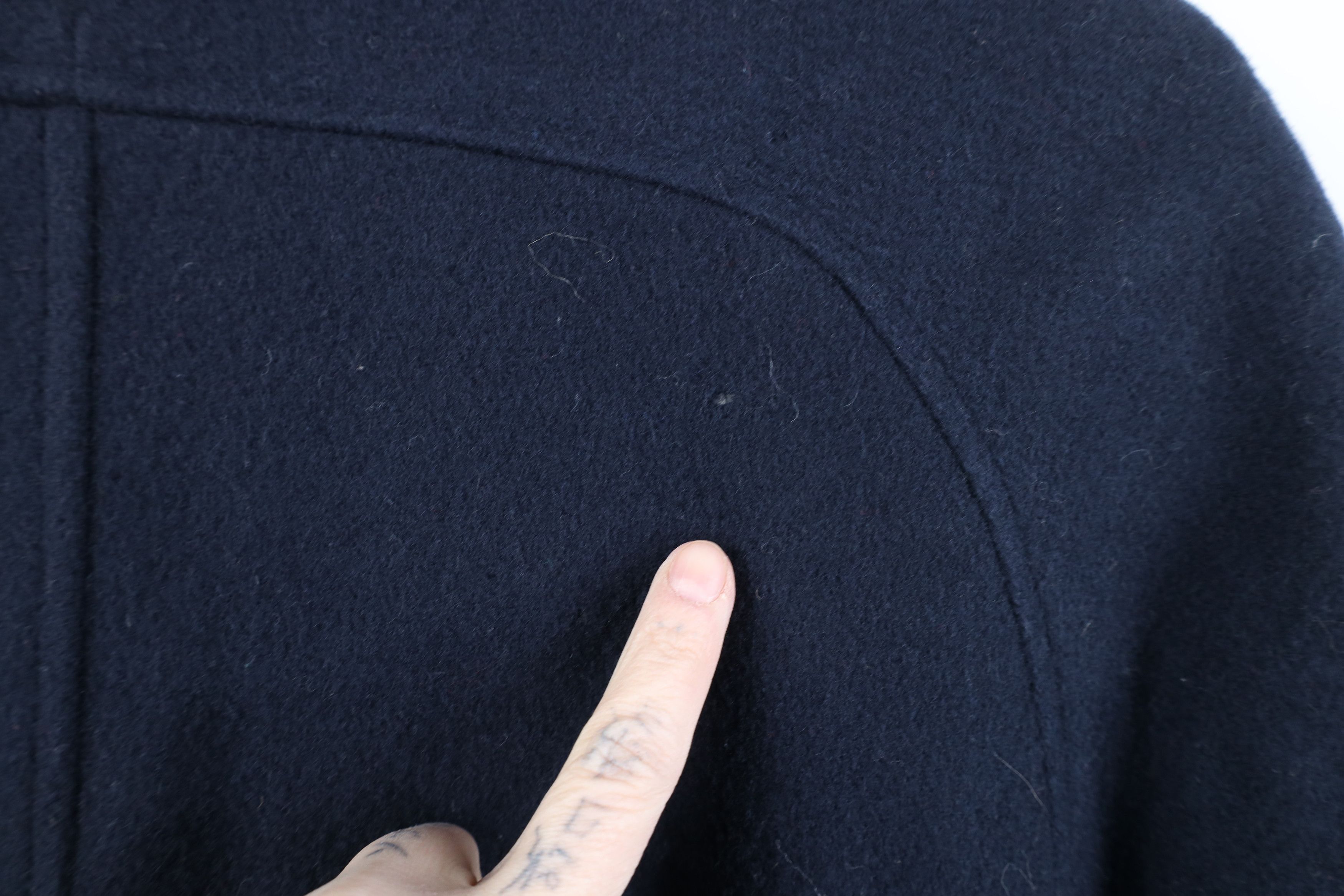 Vintage Vintage 90s Streetwear Wool Full Length Coat Jacket Blue Size XXL / US 16-18 / IT 52-54 - 12 Thumbnail
