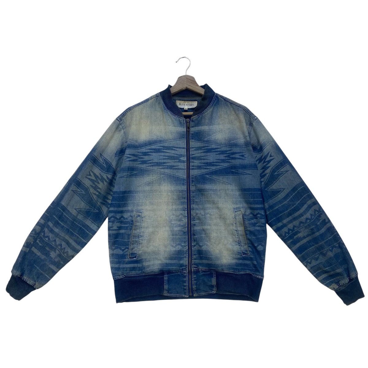 Japanese Brand Blue Story Street Fashion Native Soft Denim Bomber Style Size US S / EU 44-46 / 1 - 2 Thumbnail