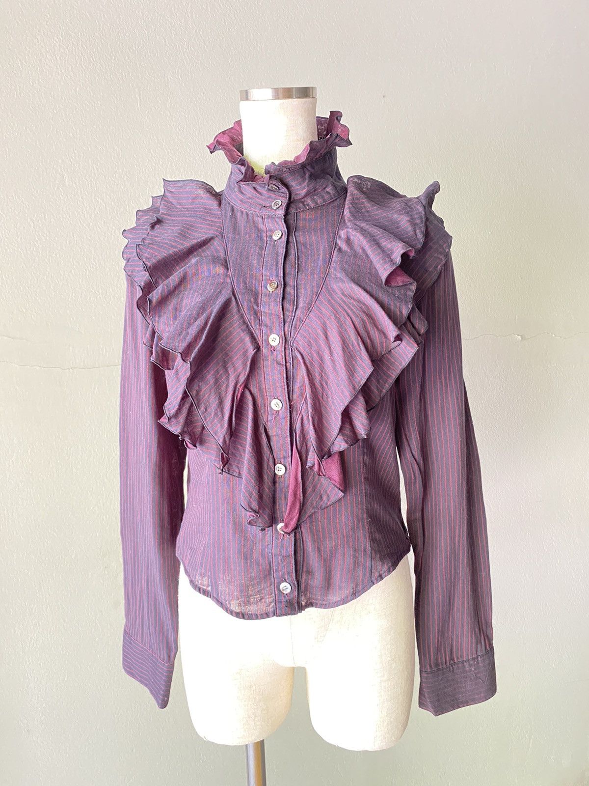 If Six Was Nine × Japanese Brand × Seditionaries BPN Black Peace Now punk ruffle shirt Size M / US 6-8 / IT 42-44 - 4 Thumbnail