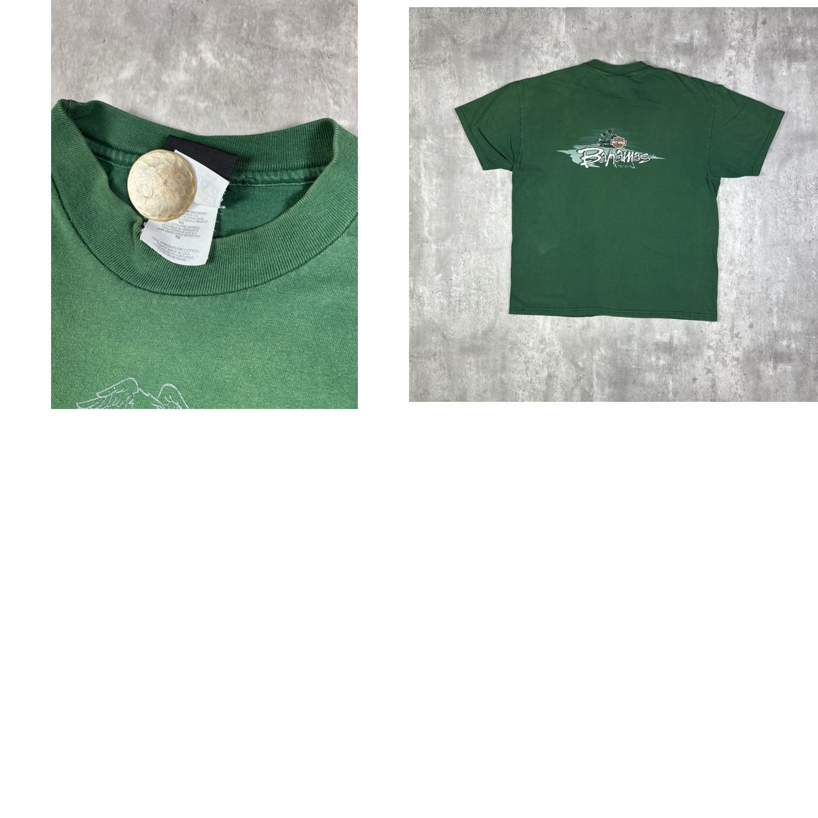 Harley Davidson VINTAGE Harley-Davidson T-Shirt Graphic Print 90s Biker Ride The Legend Crew Neck XL Green Men Short Sleeve Regular Size US XL / EU 56 / 4 - 8 Thumbnail