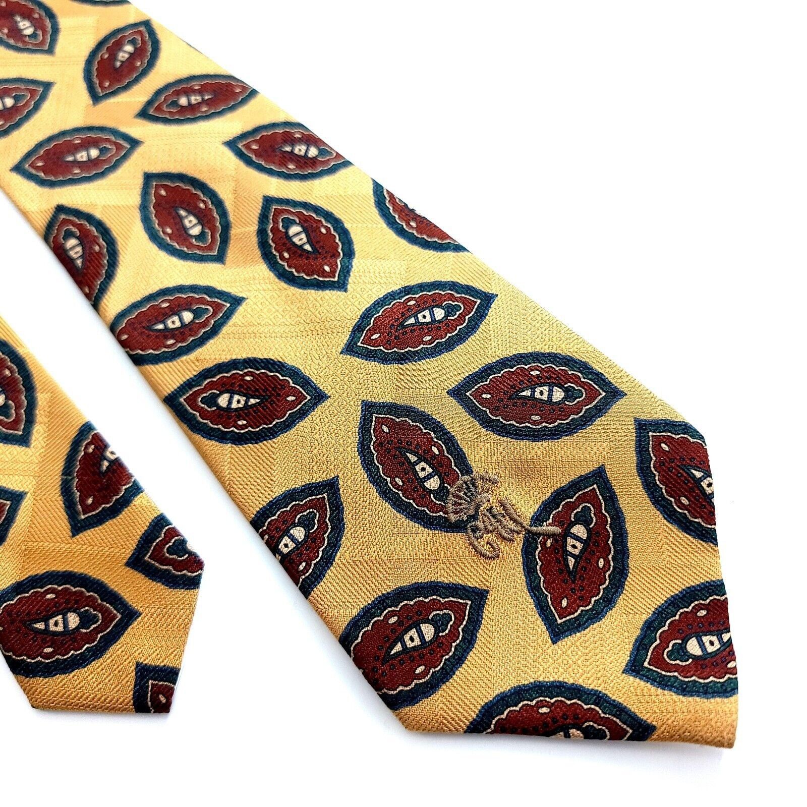 Countess Mara Countess Mara Woven Yellow Abstract Silk Tie Size ONE SIZE - 1 Thumbnail
