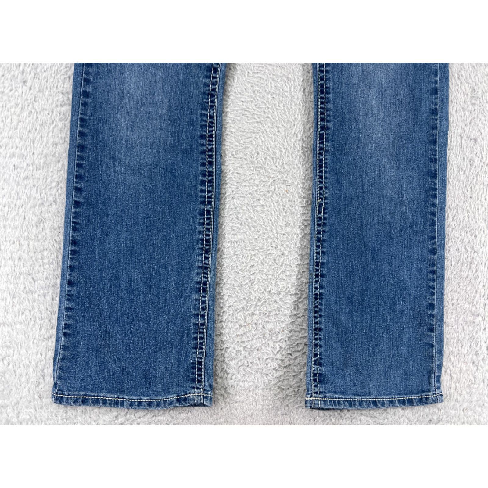 Vintage Vintage Premiere Blue Denim Bootcut Jeans Womens Size 12 Slim Embroidered Rhinestone Studded Low Rise Size 34" / US 12 / IT 48 - 6 Thumbnail