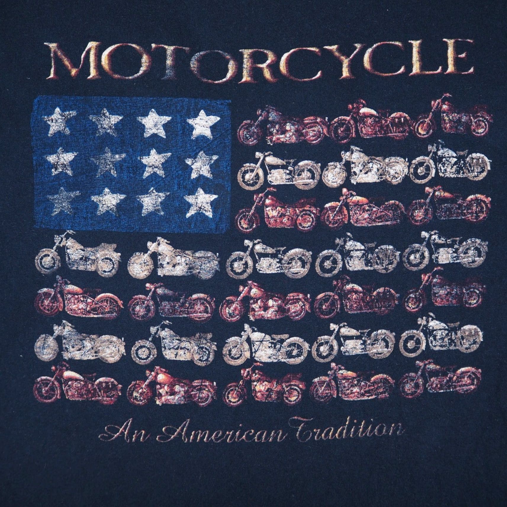 Vintage VINTAGE Tennessee River Motorcycle T-Shirt Adult 2XL Navy Blue USA Flag Solid Regular Fit Mens Size US XXL / EU 58 / 5 - 2 Thumbnail