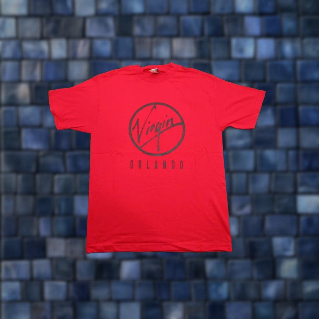 Vintage VINTAGE Virgin T-Shirt Shirt Mens M Red USA Made London Mobile Orlando Virgin Clothing Company Shirt Size M USA Made Size US M / EU 48-50 / 2 - 1 Thumbnail