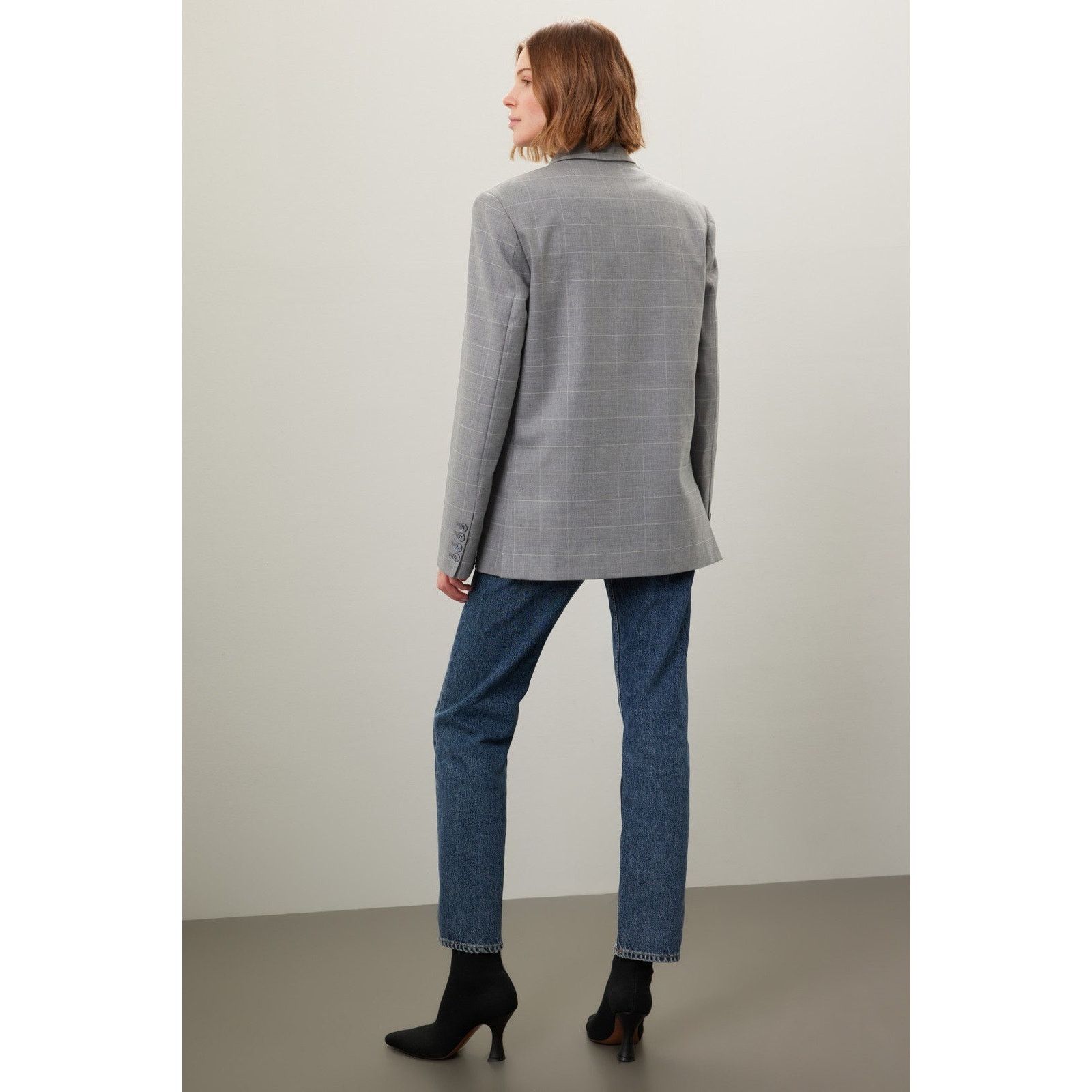 Marissa Webb rtr Marissa Webb Sz M Gray Plaid Madison Boyfriend Blazer Size M / US 6-8 / IT 42-44 - 2 Thumbnail