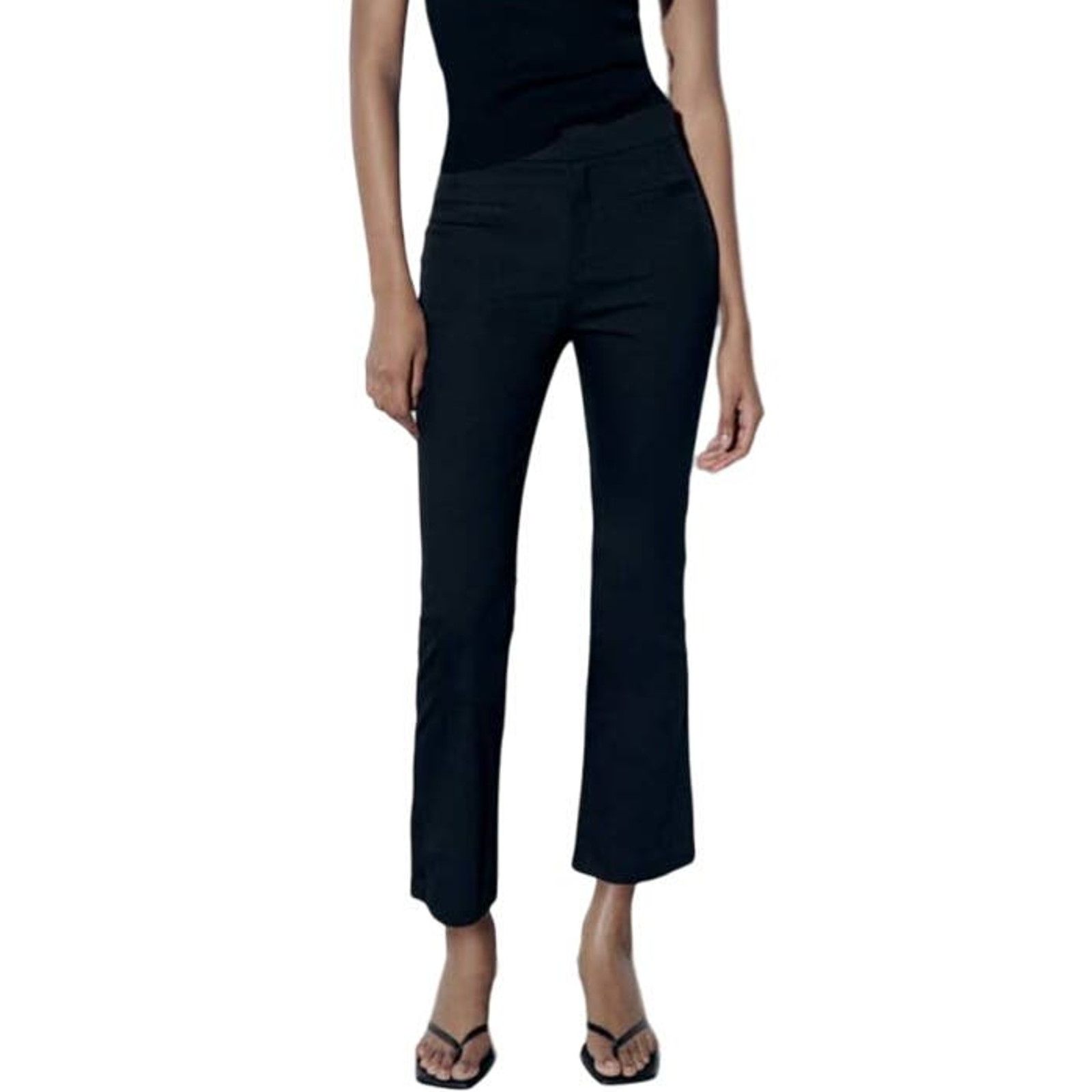 Zara Black Mini Flare High Waisted Dress Pants Size XXL - ilac.rochib.com