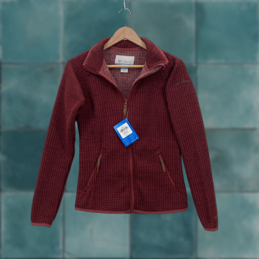 Vintage Columbia Jacket Womens XS Chillin Fleece Full Zip Outdoor Warm Pockets Hiking Red Check zip Jacket Womens XS Outdoor Casual Travel Workwear Size XS / US 0-2 / IT 36-38 - 1 Thumbnail