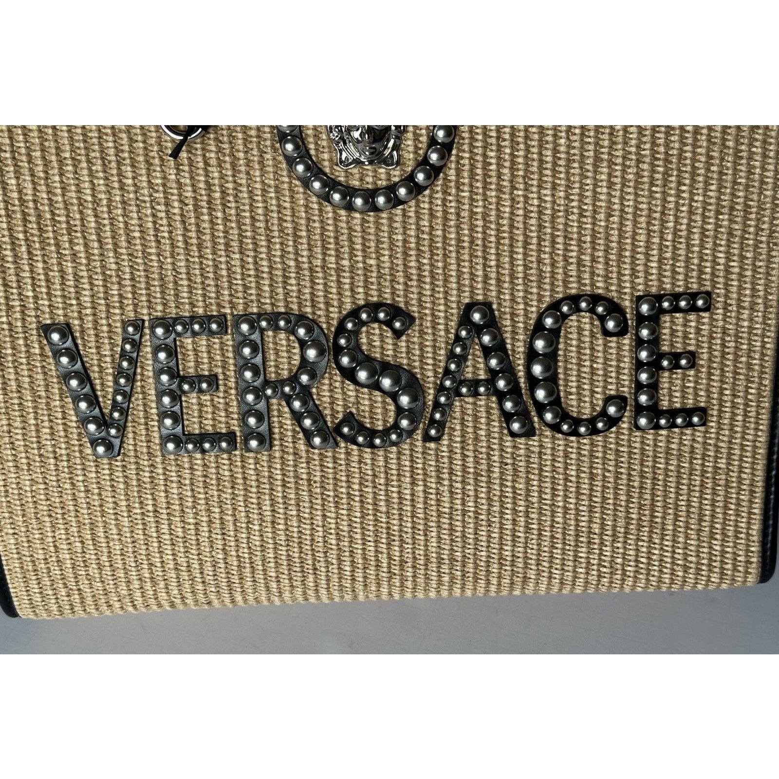 Versace Versace Medusa Large Tote Fabric/Leather Bag 1004741 Size ONE SIZE - 9 Thumbnail
