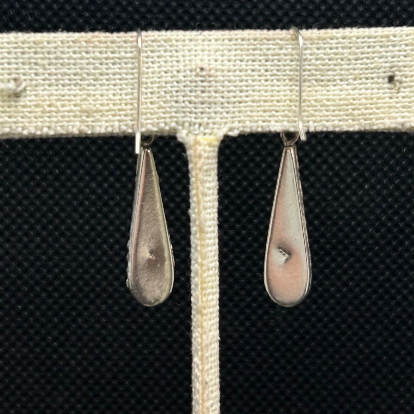 Vintage Sterling Silver 925 Crystal Inset White Dangle Drop Earrings Size ONE SIZE - 5 Thumbnail