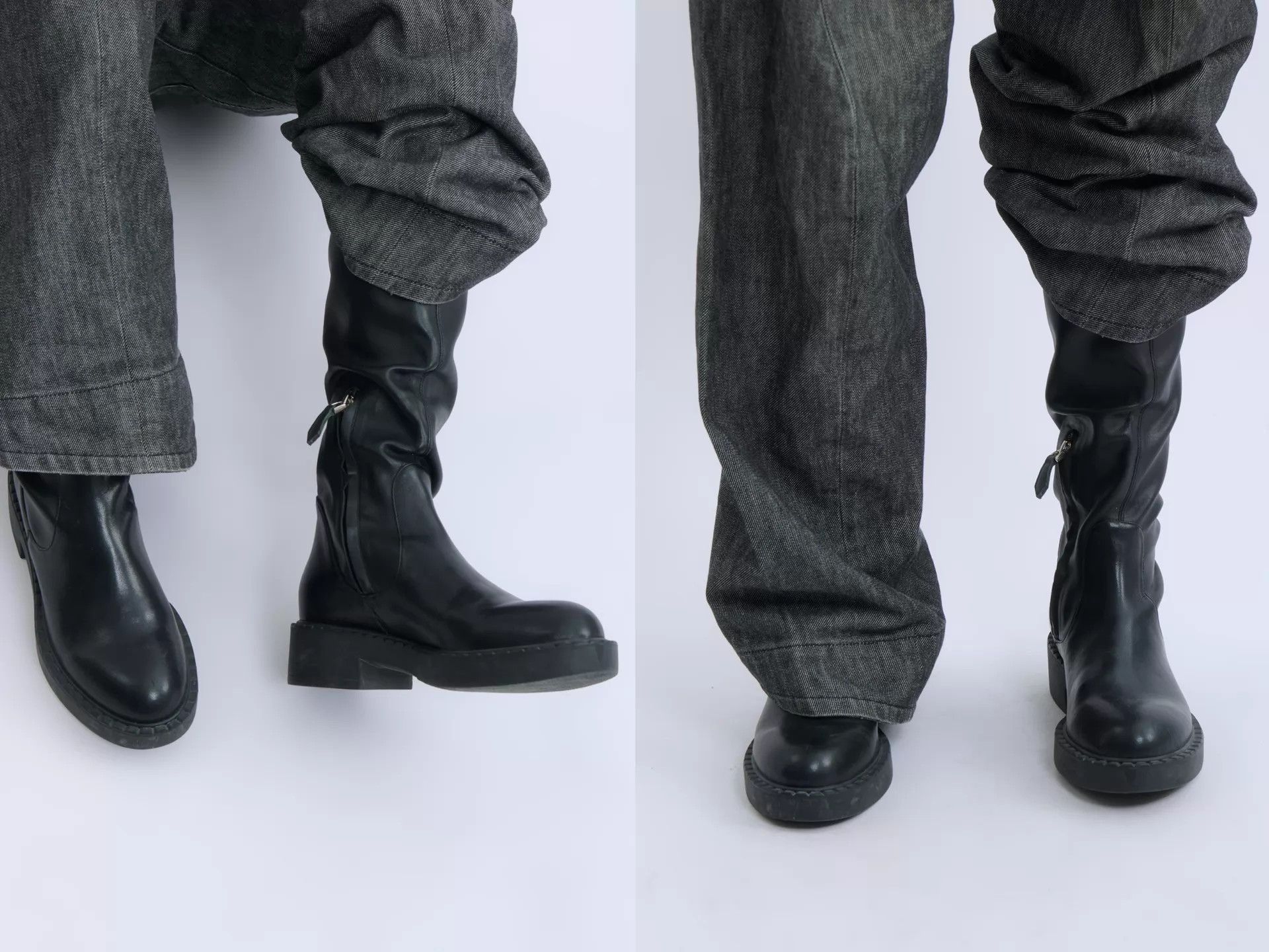 Prada PRADA 00s Archive Mid-Calf Platform Leather Boots Size 37 Size US 6.5 / IT 36.5 - 2 Thumbnail