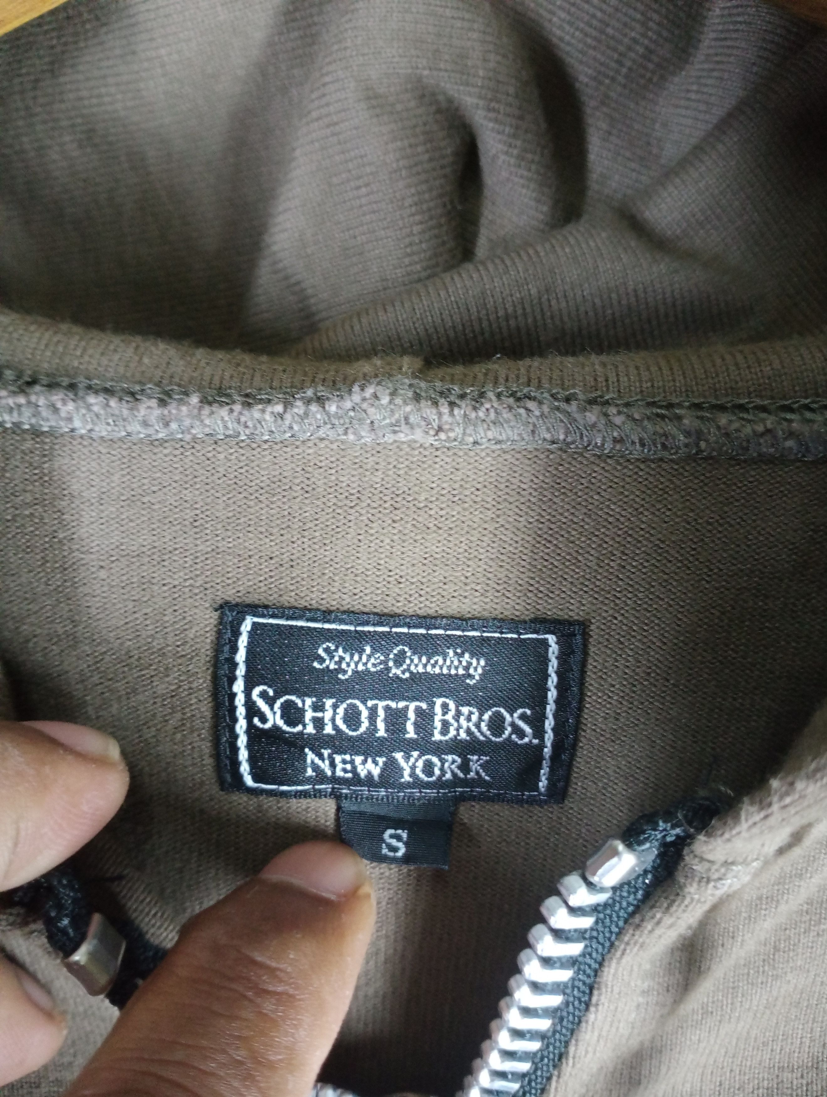 Schott Rare Vintage Schott N.Y.C Leather Pocket Zipper Hoodie Size US S / EU 44-46 / 1 - 6 Thumbnail