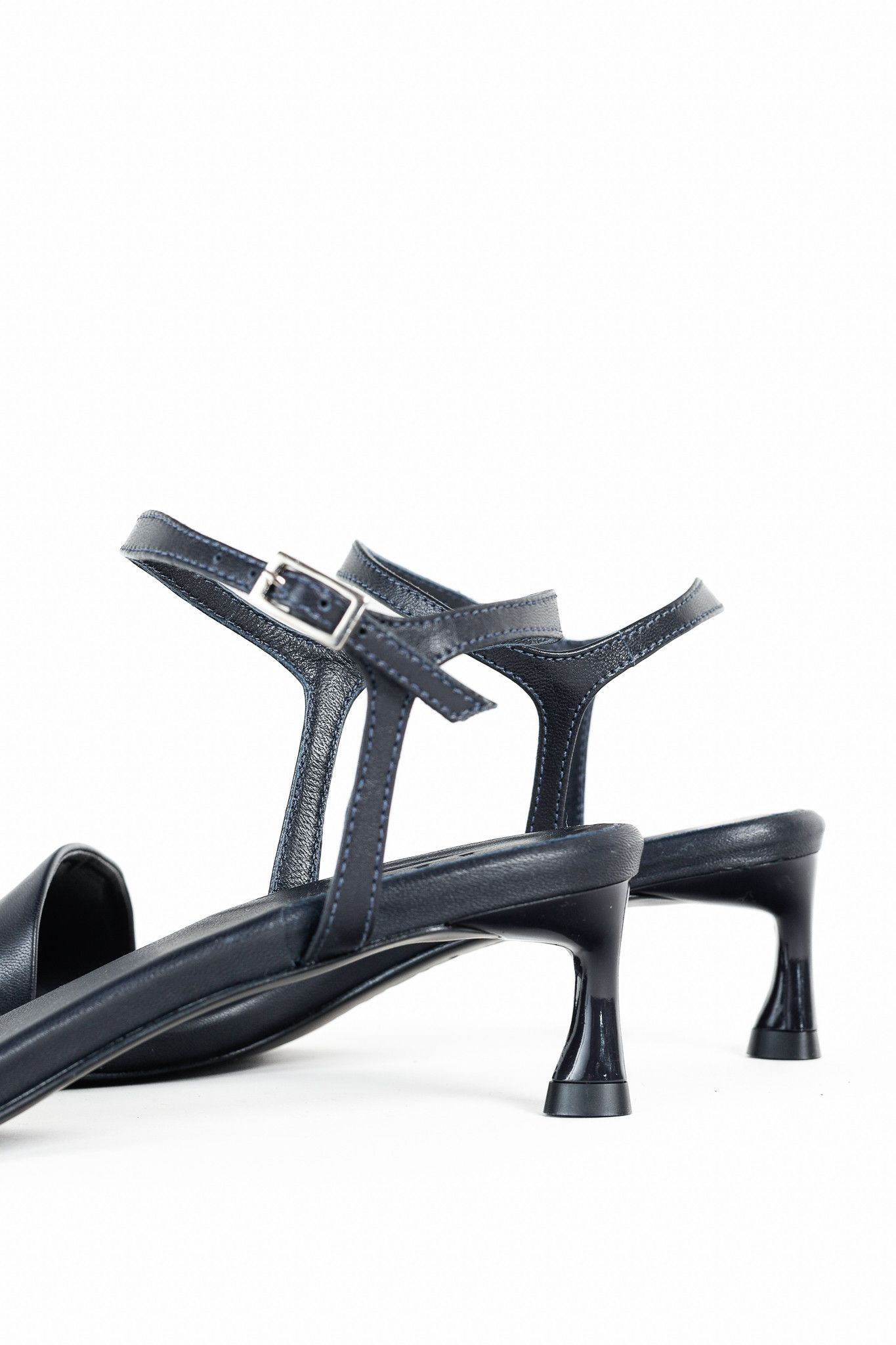Tibi Tibi Wilbur Navy Leather Buckled Sandals Size US 8 / IT 38 - 7 Thumbnail