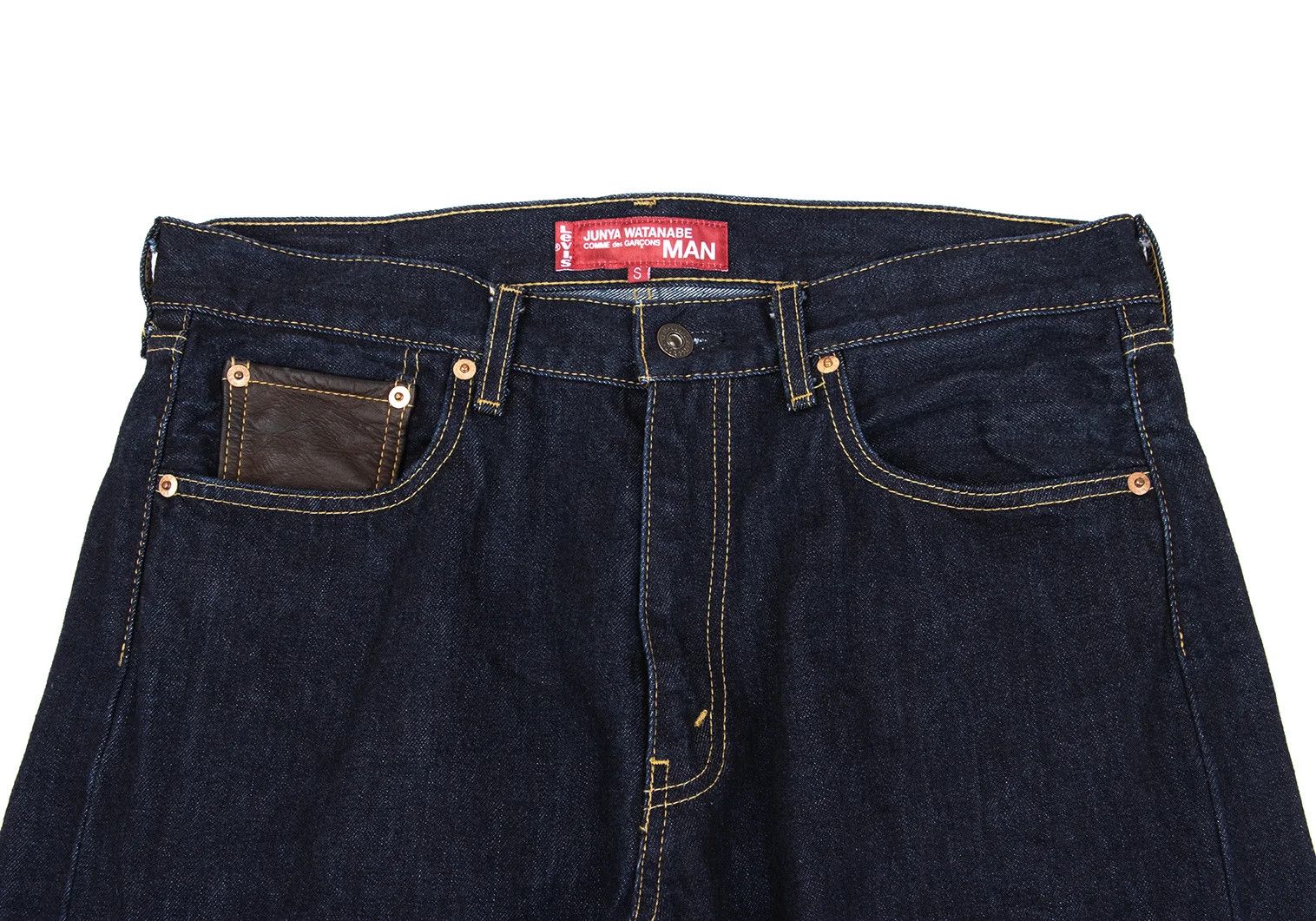 Junya Watanabe Indigo Denim Pants with Leather Patch Pocket Size US 36 / EU 52 - 2 Thumbnail