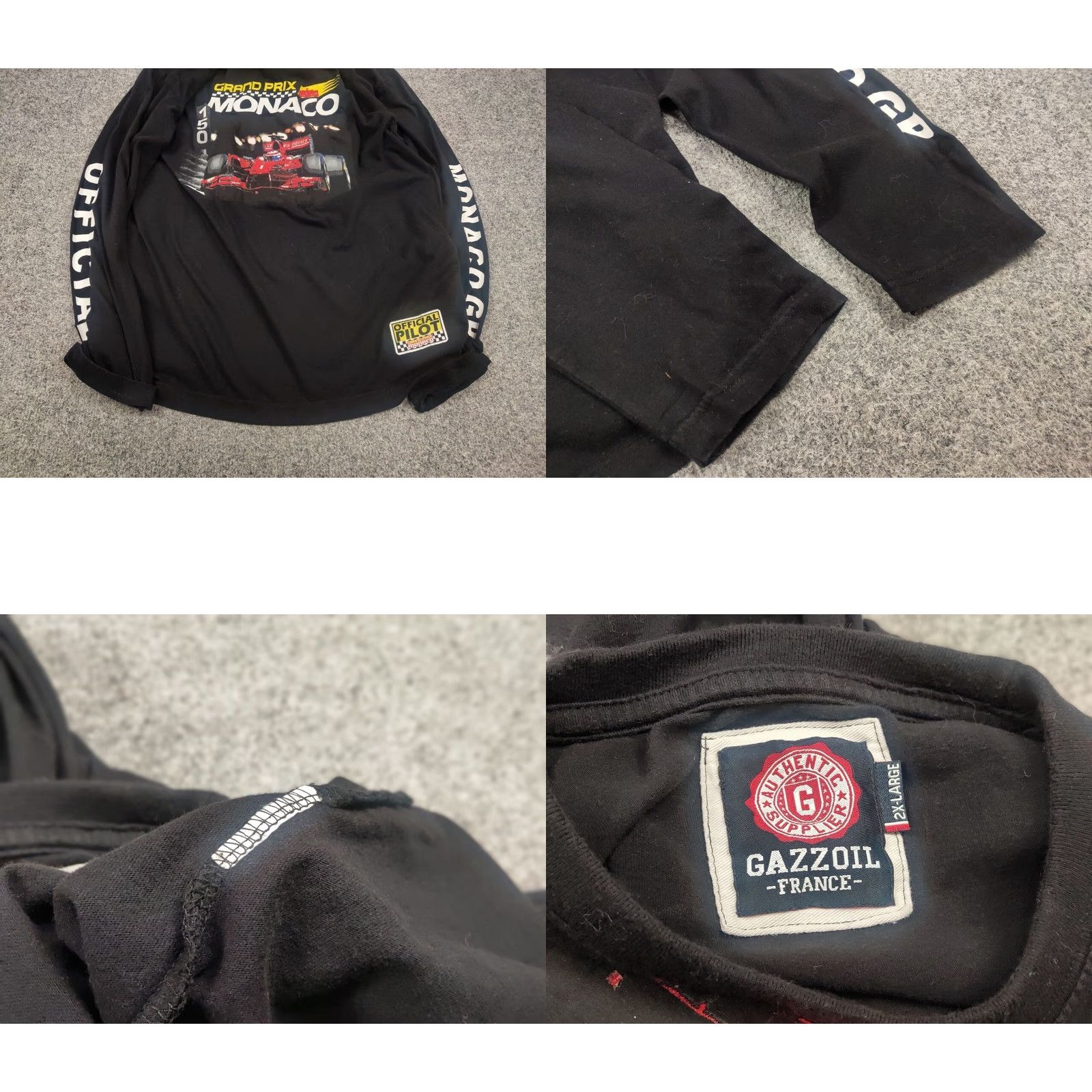 Vintage Vintage Grand Prix Monaco Racing Logo Black long sleeve Shirt Mens M Size US M / EU 48-50 / 2 - 8 Thumbnail