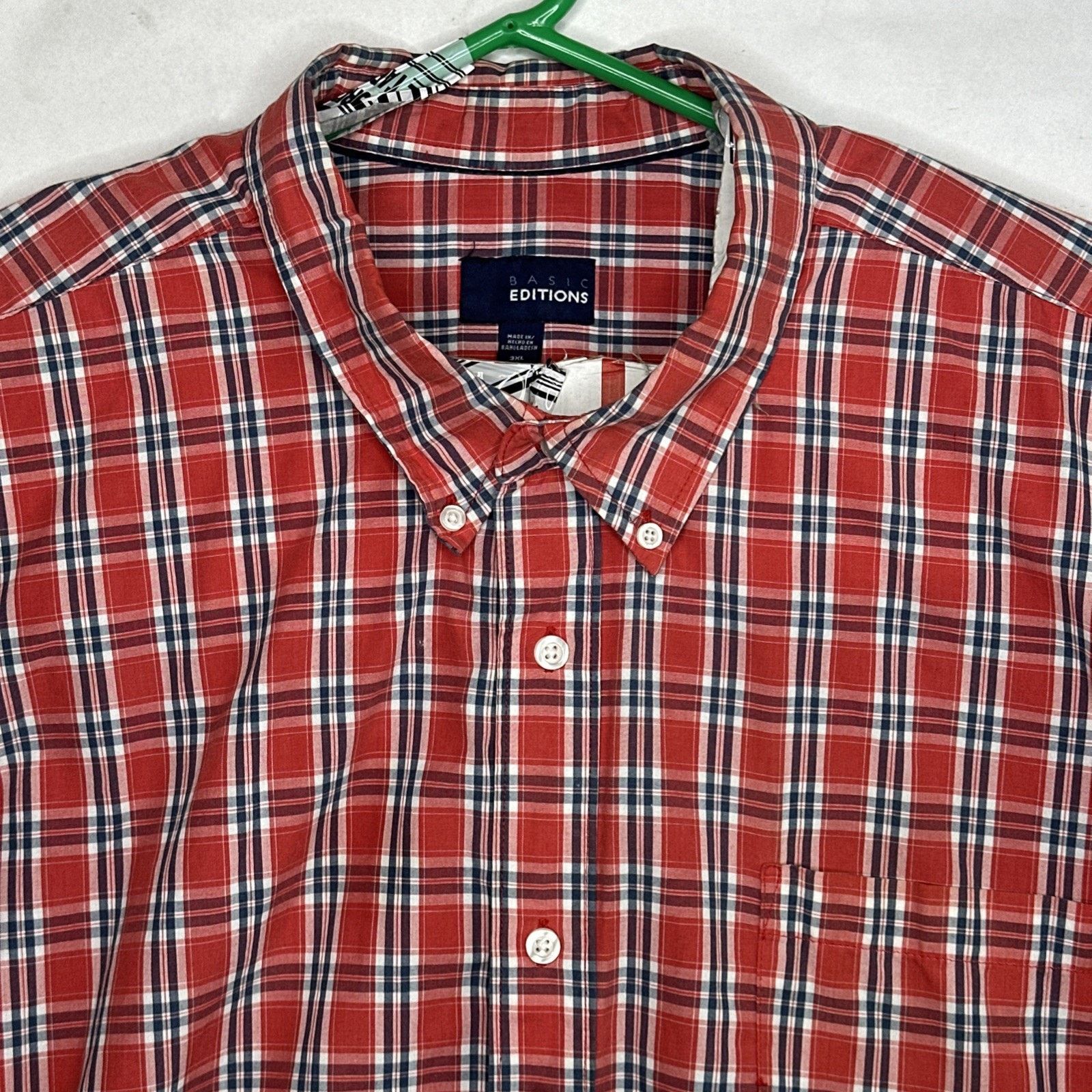 Basic Editions Basic Editions Mens Button Up Shirt Short Sleeve Size 3XL Size US XXL / EU 58 / 5 - 2 Thumbnail