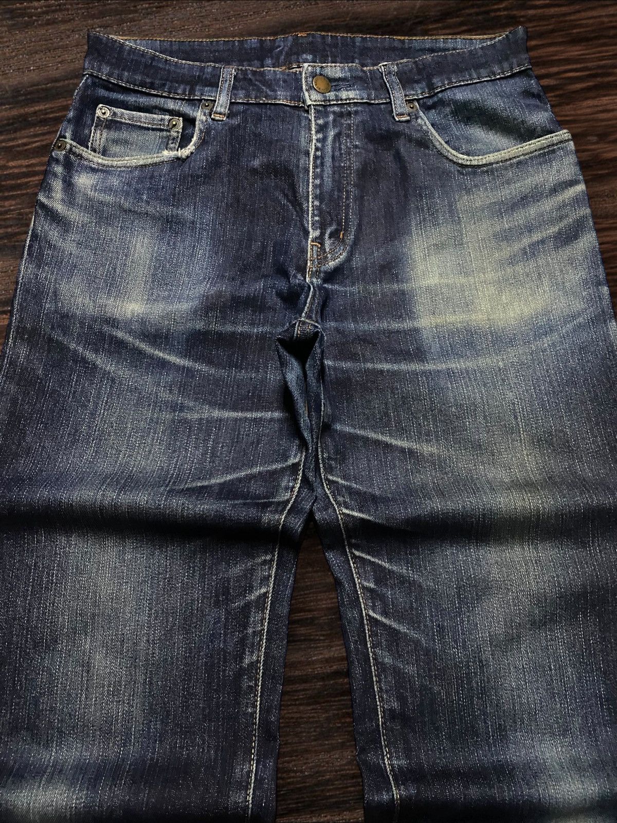 Jun Takahashi Vintage Japanese Brand Uniqlo Fade Wash Distressed Slim Jean Size US 30 / EU 46 - 3 Thumbnail