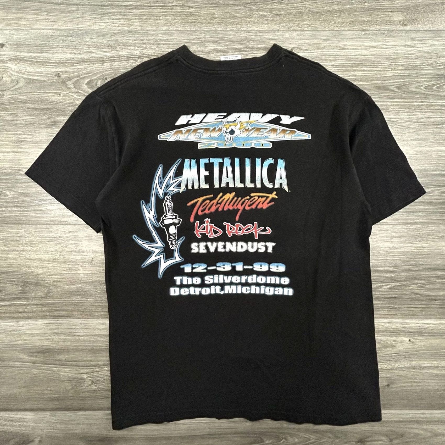 Vintage Vintage Metallica Shirt Mens Large Motor City Millennium Black Concert Tour 90s Size US L / EU 52-54 / 3 - 2 Thumbnail