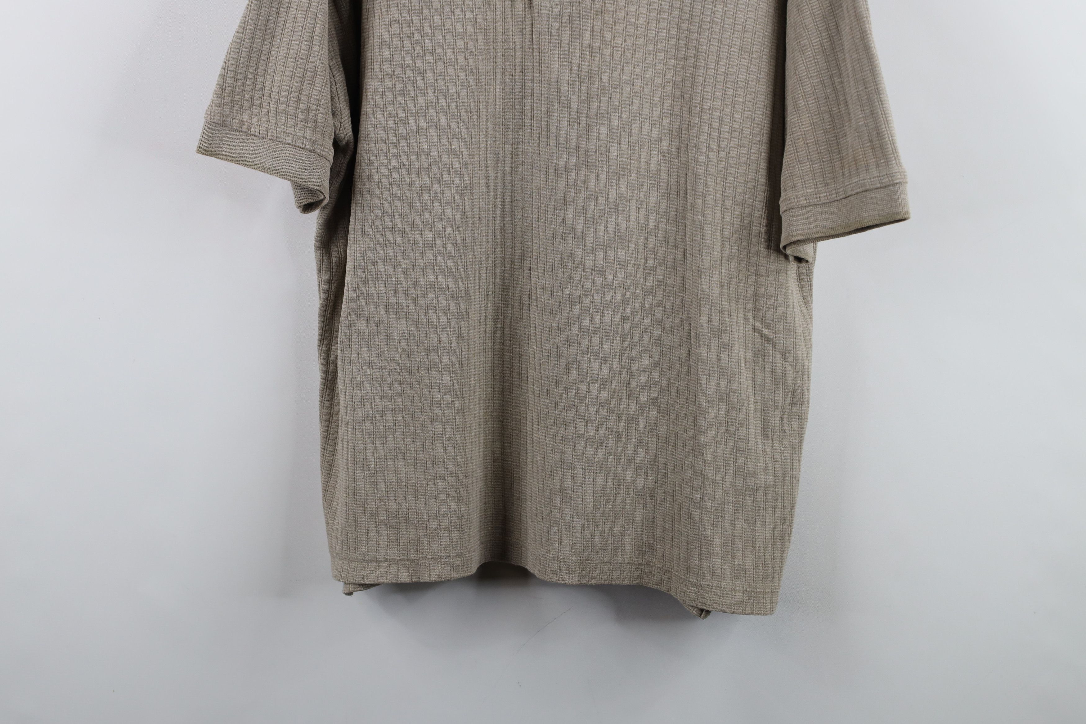 Vintage Vintage 90s Streetwear Textured Collared Polo Shirt Beige Size US M / EU 48-50 / 2 - 3 Thumbnail