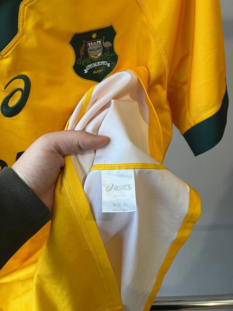 Asics 2021 AUSTRALIA WALLABIES TEAM RUGBY UNION HOME JERSEY SHIRT Size US XL / EU 56 / 4 - 9 Thumbnail
