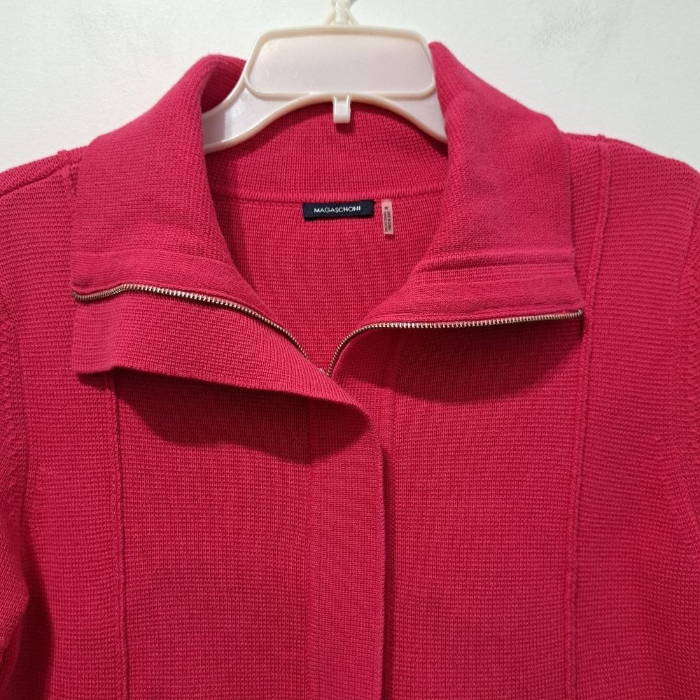 Magaschoni Magaschoni Barbiecore Full Zip Knit Top Cardigan Ruffled Sle Size M / US 6-8 / IT 42-44 - 7 Thumbnail