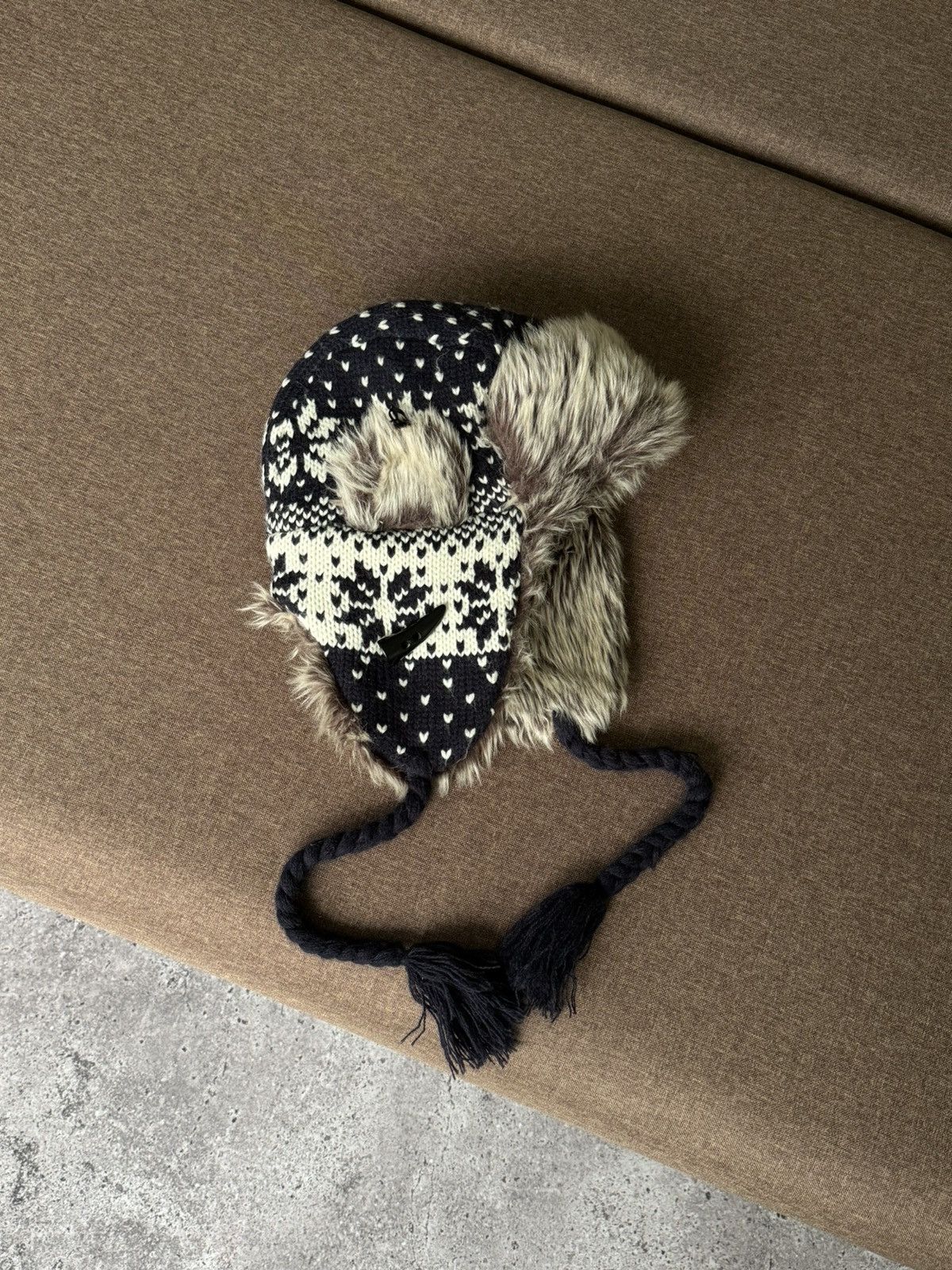 Japanese Brand × Vintage Vintage winter Y2K fuzzy fur ushanka hat punk Japanese Size ONE SIZE - 2 Thumbnail