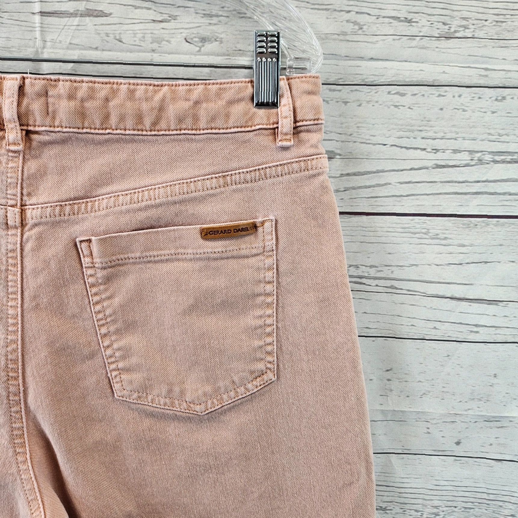 Gerard Darel Gerard Darel Womens Jeans 42 Pink High Rise Tapered Leg Denim Cotton Blend Regular Inseam 27.5" - 16" Waist Womens Jeans Pink High Rise Tapered Leg Size 28" / US 6 / IT 42 - 5 Thumbnail