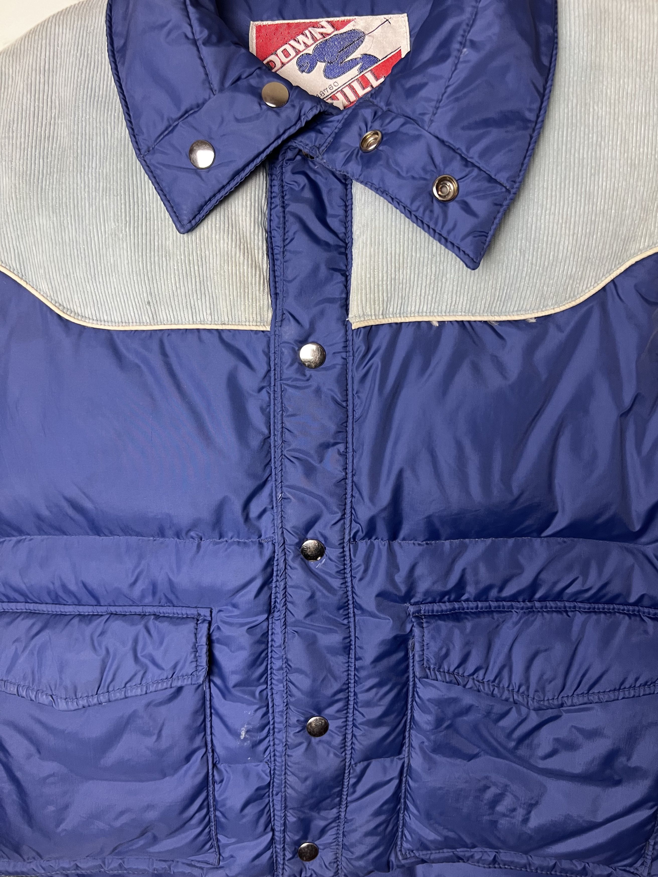 Vintage Vintage 1980's Down Hill Blue Corduroy Western Puffer Vest Size US L / EU 52-54 / 3 - 6 Thumbnail