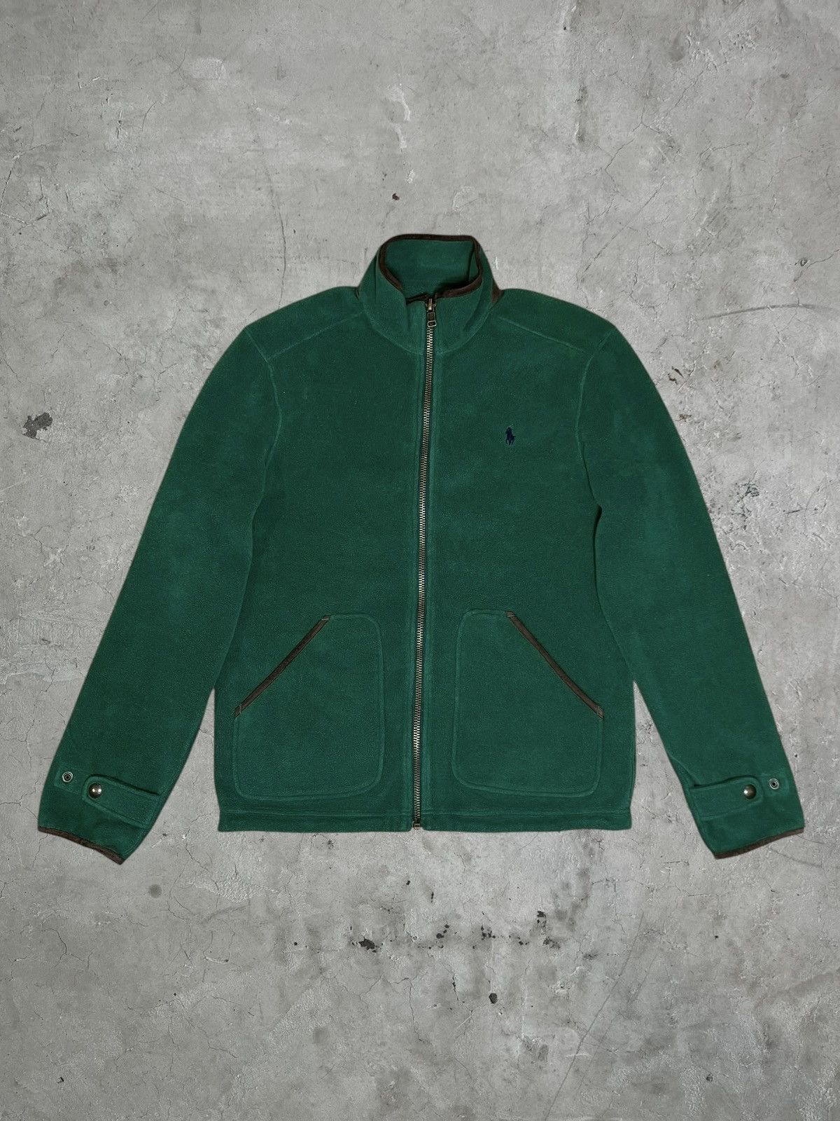 Polo Ralph Lauren Vintage Polo Ralph Lauren Fleece w/ Calf Leather Details Size US M / EU 48-50 / 2 - 1 Thumbnail