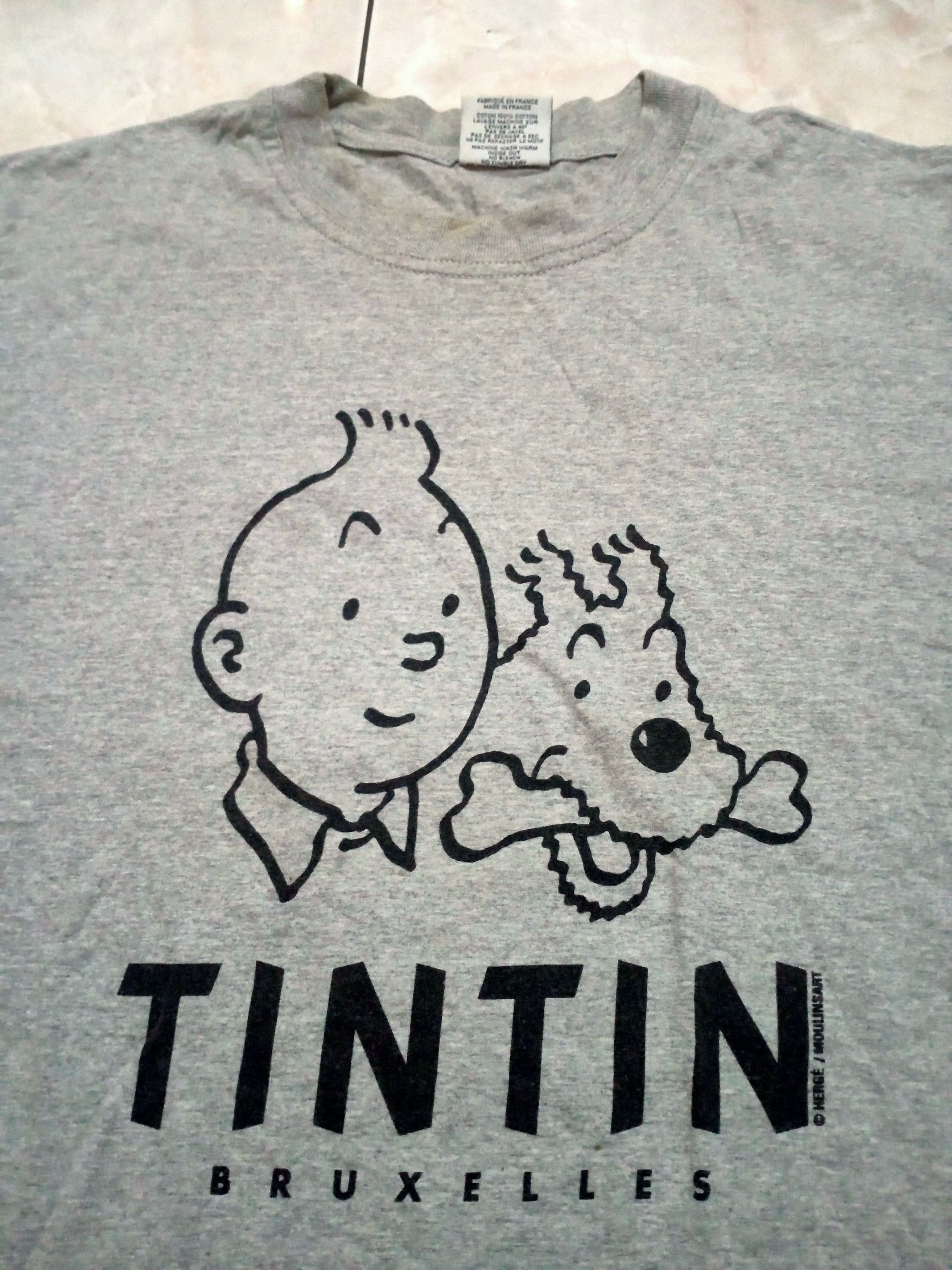 Other Vintage 90s Tintin bruxelles Herge/Moulinsart T Shirt Size US L / EU 52-54 / 3 - 2 Thumbnail