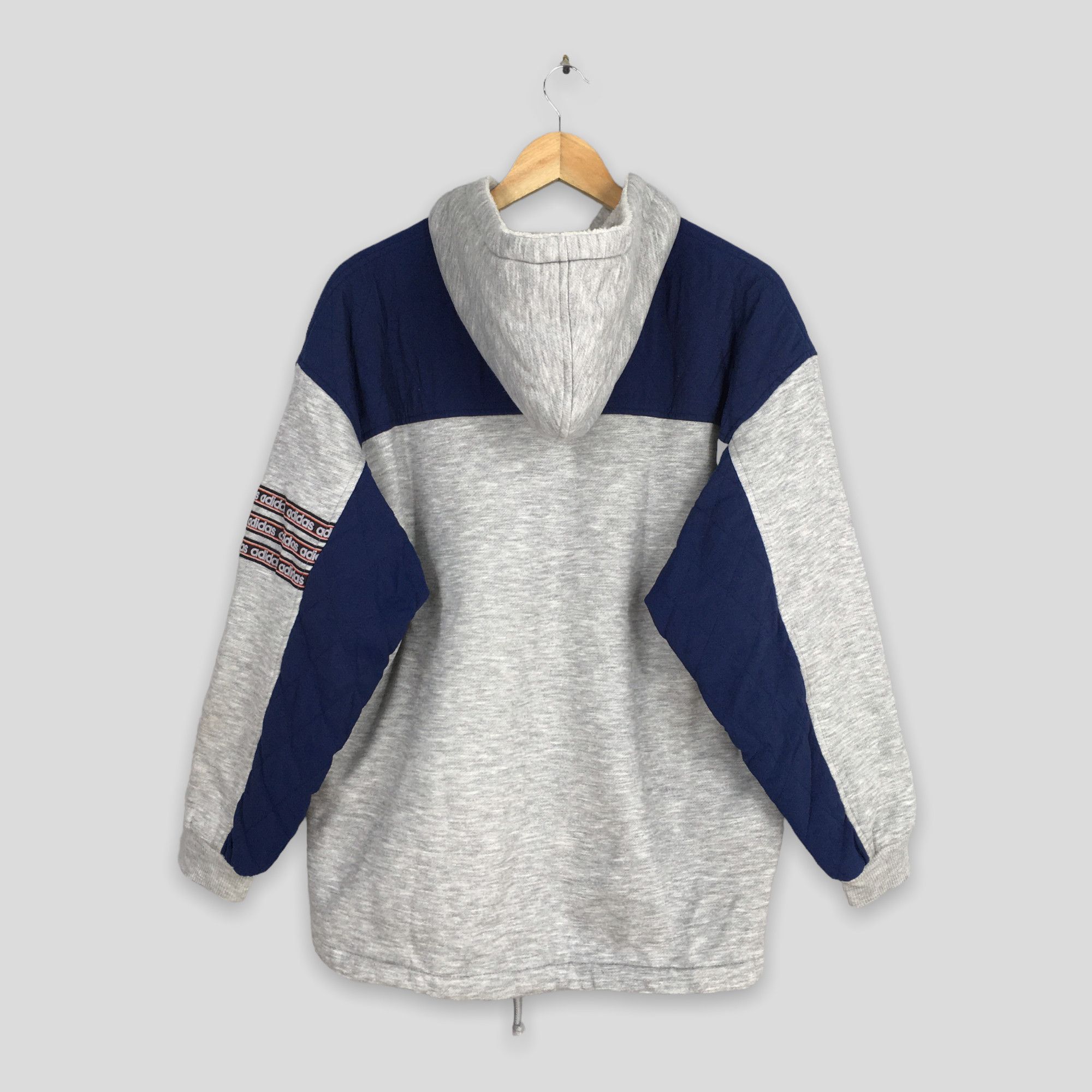 Adidas × Vintage Vintage 80s Adidas Trefoil Sherpa Hoodie Sweatshirt Medium Size US M / EU 48-50 / 2 - 10 Thumbnail