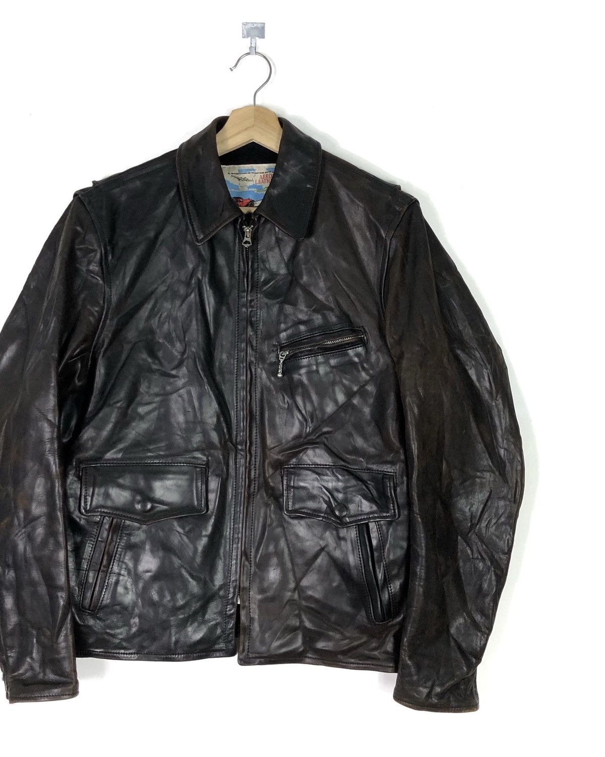 Aero Leathers RARE🔥HORSEHIDE FRONT QUARTER W/ ALPACA WOOL 6-POCKETS Size US M / EU 48-50 / 2 - 4 Thumbnail