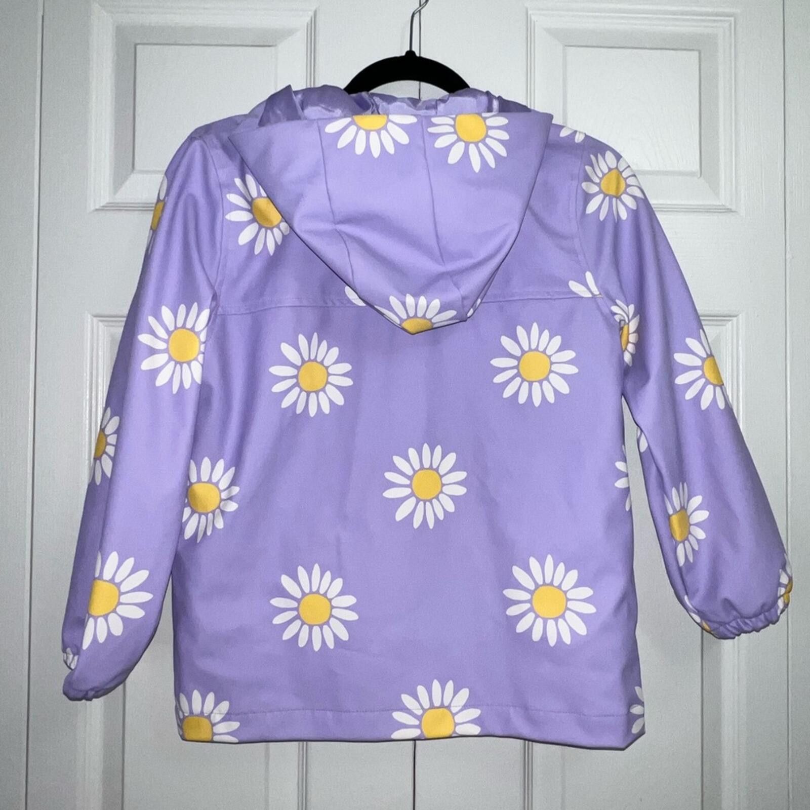 Old Navy Kids Old Navy Daisy Purple Raincoat Large 10/12 Size US XXS / EU 40 - 3 Thumbnail