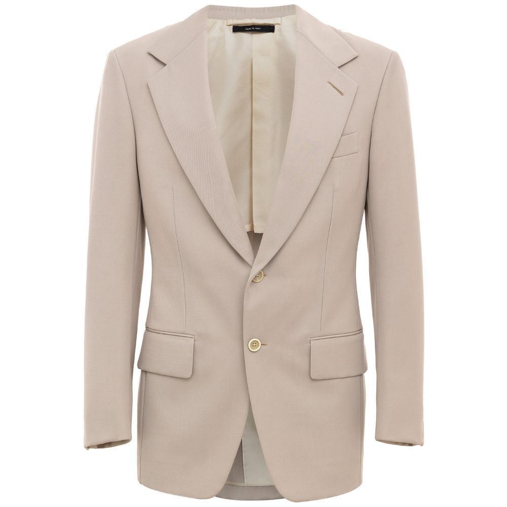 Tom Ford Tom Ford Beige Wool Blazer Size 46R - 1 Thumbnail