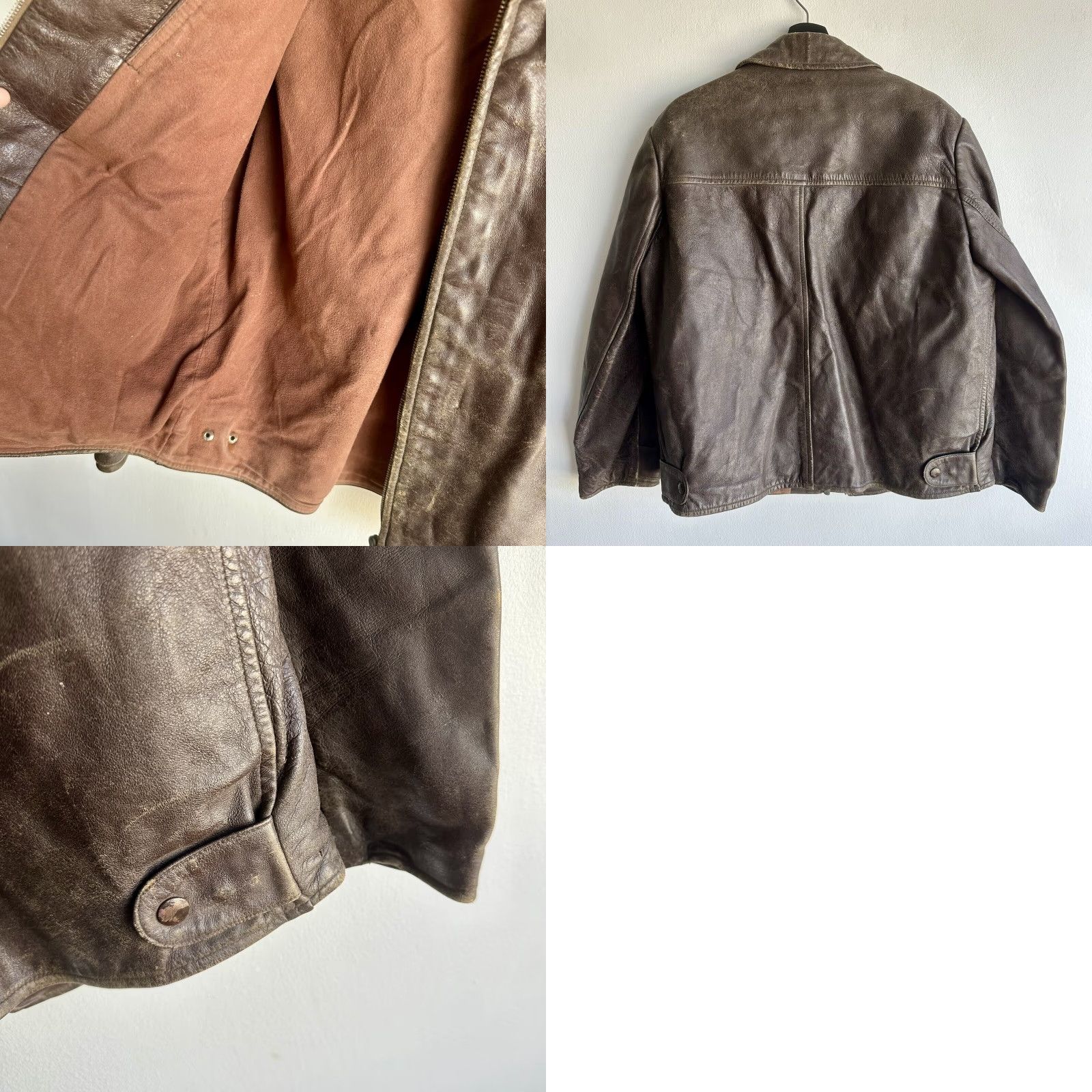 Vintage VINTAGE 1940s Czech Gala Leather Jacket Heavy XXL 2XL Size US XXL / EU 58 / 5 - 8 Thumbnail
