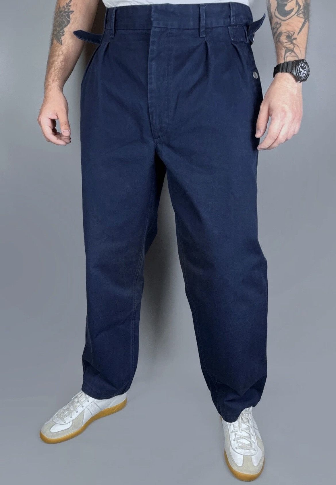 Maison Margiela Maison Martin Margiela Baggy Navy Pants Adjustable Waist 52 Size US 34 / EU 50 - 16 Thumbnail