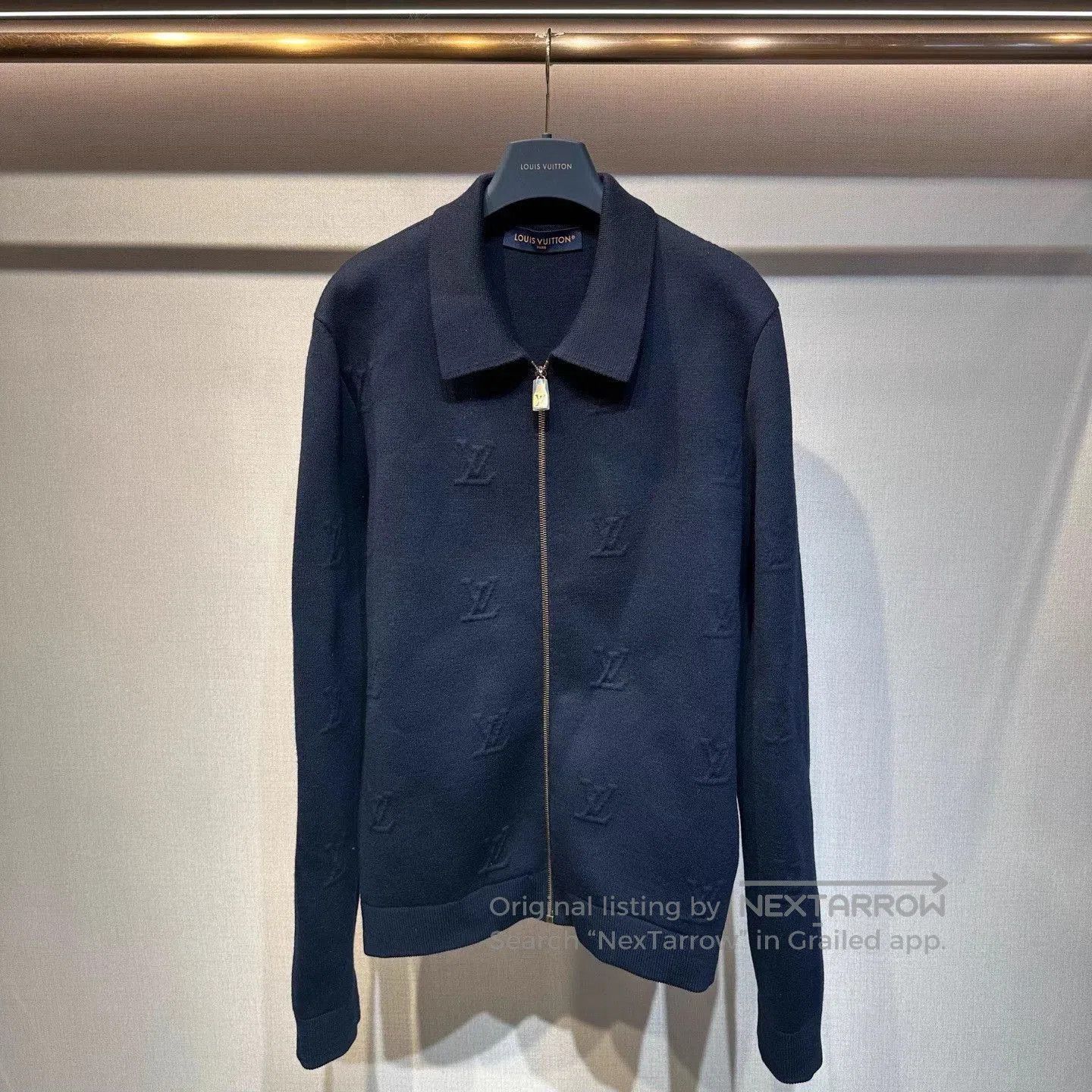 Louis Vuitton Blue Zip-Up Collar Jacket - XL. Size US XL / EU 56 / 4 - 1 Thumbnail