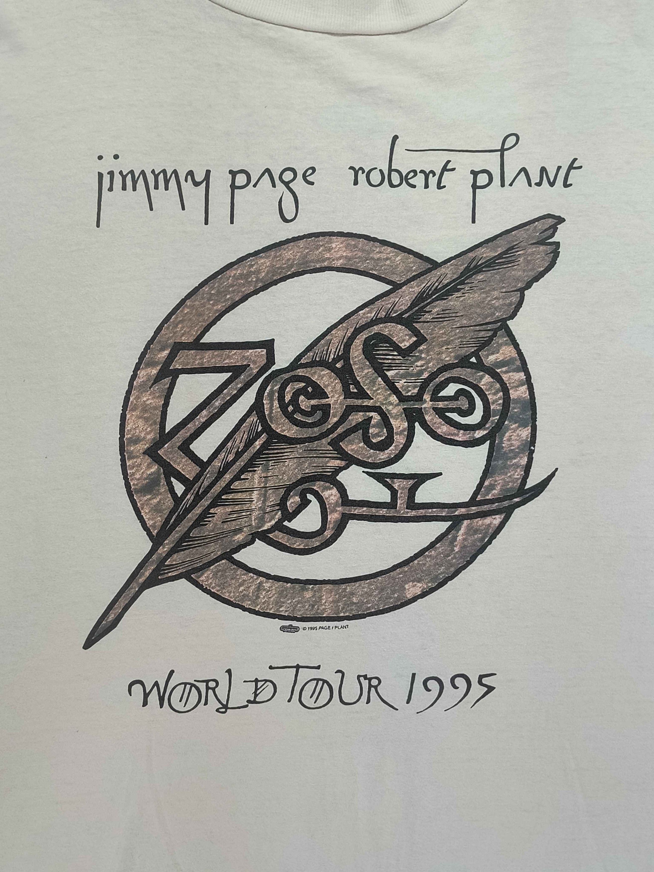 Band Tees Vintage ZOSO Jimmy Page Robert Plant World Tour 1995 Tee Size US L / EU 52-54 / 3 - 1 Thumbnail