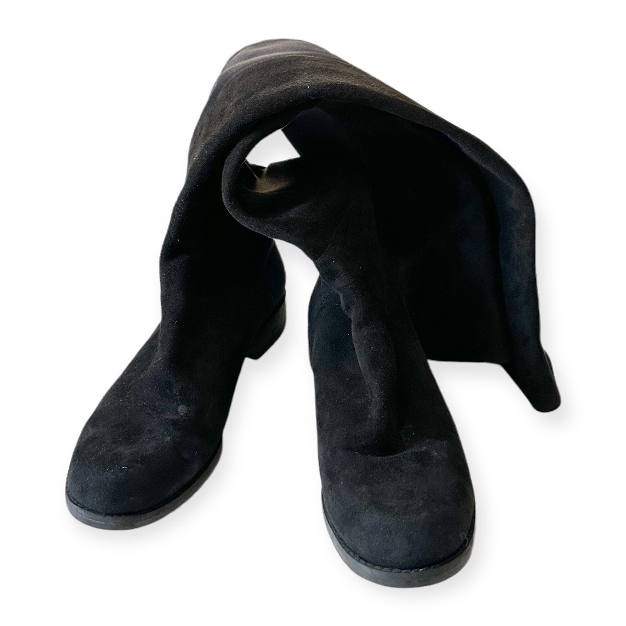 Stuart Weitzman Stuart Weitzman Over the Knee Black Suede/Stretch 50/50 Boot Size US 6 / IT 36 - 3 Thumbnail
