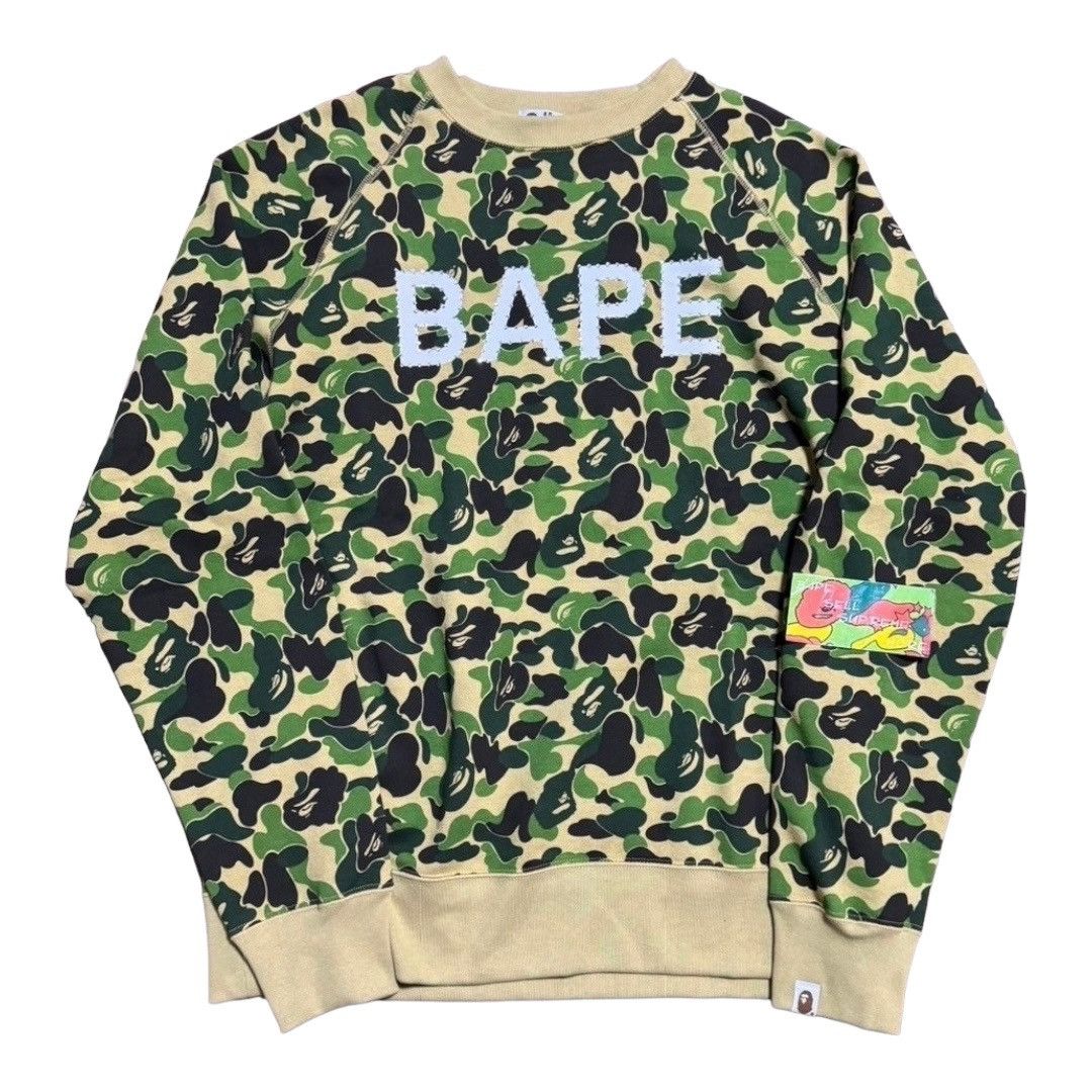 Image of Bape Swarovski Crewneck Abc Green Camo, Men's (Size XL)