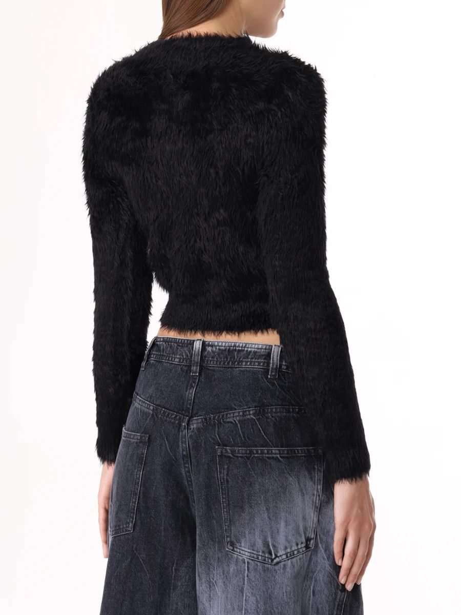 Balenciaga o1s1wg110126 Shrunk Sweater in Black Size US L / EU 52-54 / 3 - 3 Thumbnail