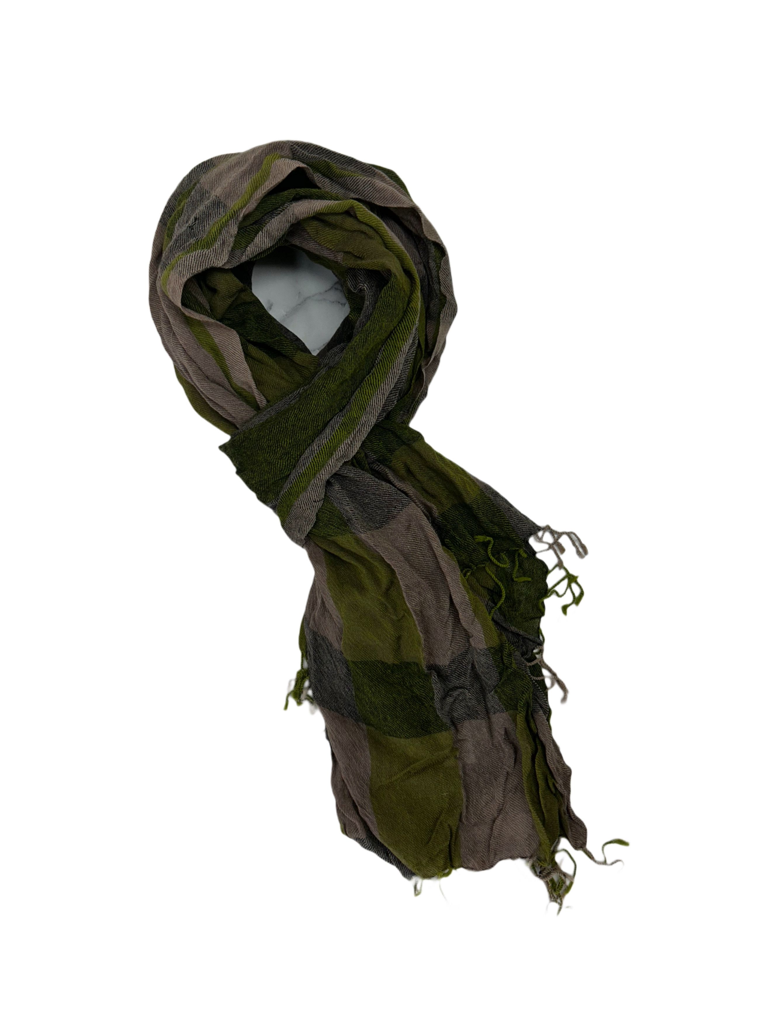 CLOSED Closed Olive Base Multi Colour Check Scarf Size ONE SIZE - 1 Thumbnail
