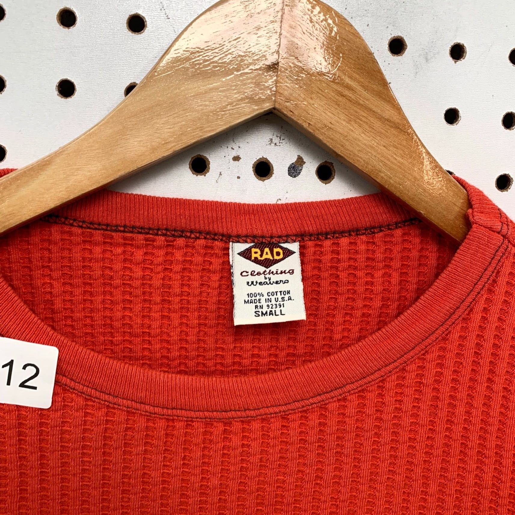 Rado VINTAGE RAD Weavers Thermal Top Womens Small Red Made In Usa Waffle Knit Shirt Size S / US 4 / IT 40 - 3 Thumbnail