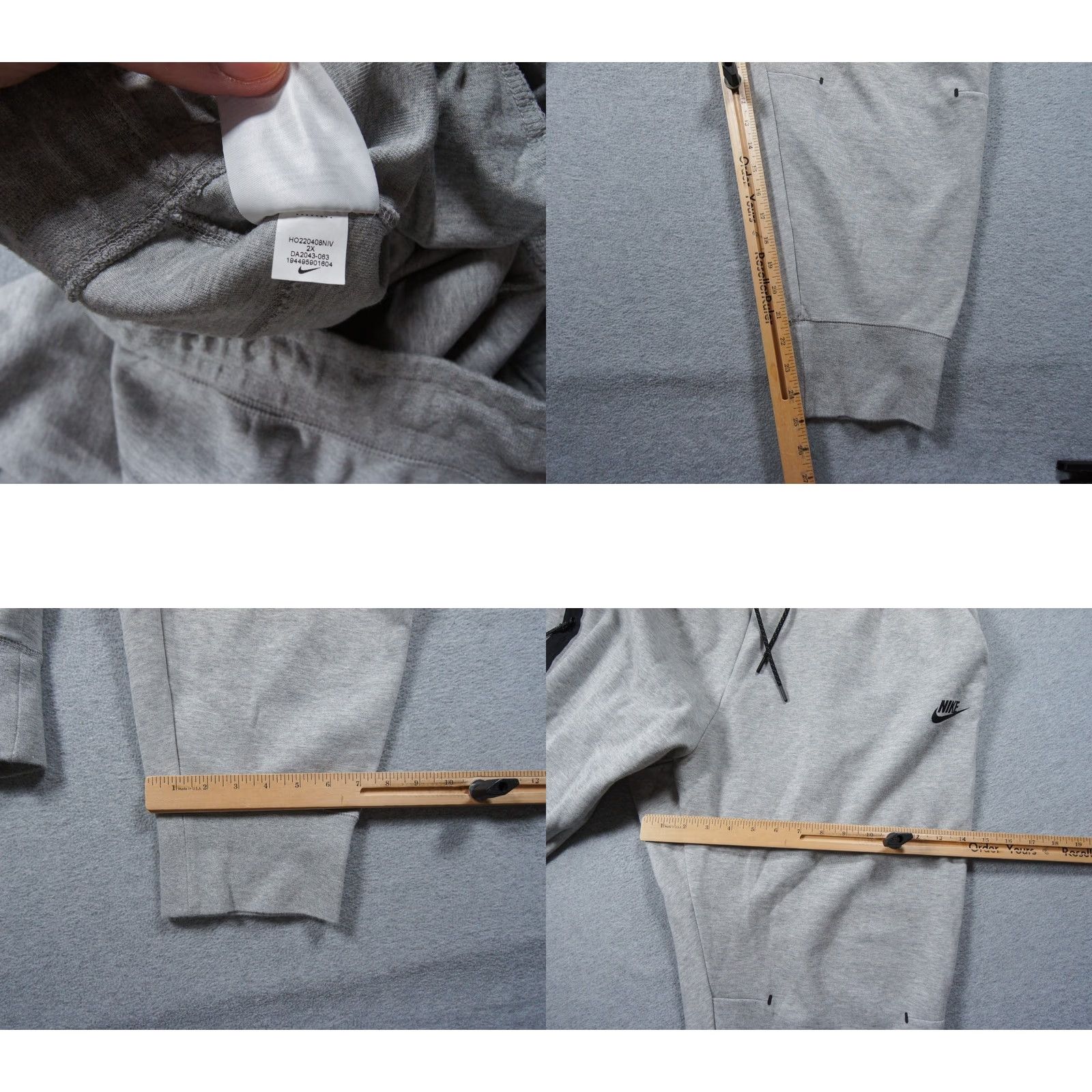 Nike Nike Jogger Pants Womens 2X Gray Tech Fleece Zip Pocket Sweatpants Ladies Size 40" / US 18 - 8 Thumbnail