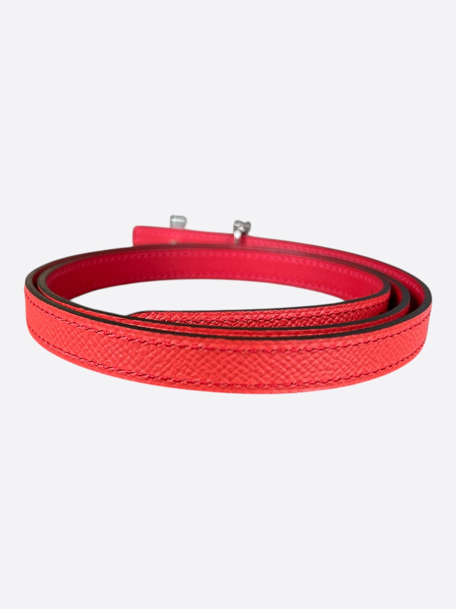 Hermes Hermes Pink Epsom & Palladium Mini Constance Belt Size 30 - 2 Thumbnail