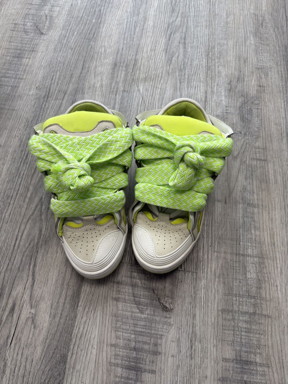 Lanvin Lanvin Curb Sneakers - White/Fluo Yellow Size US 11 / EU 44 - 2 Thumbnail