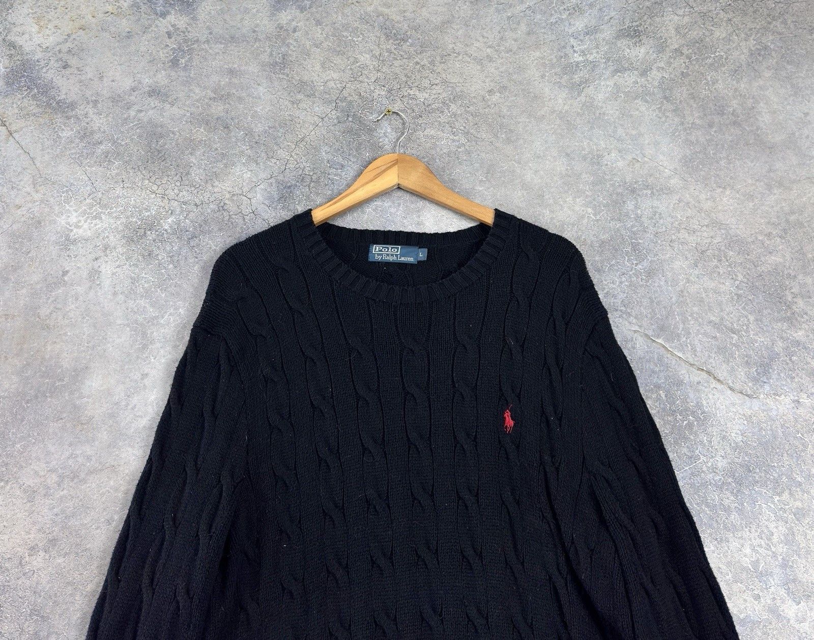 Polo Ralph Lauren POLO RALPH LAUREN Vintage Black Knit Crewneck Sweaters Size US L / EU 52-54 / 3 - 2 Thumbnail